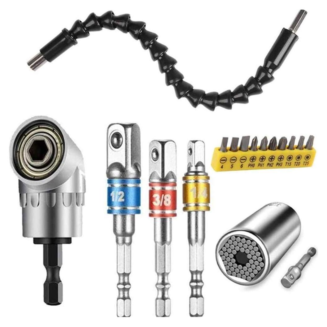 Juego de Herramientas FOUUA: Extensión Flexible y Socket Universal