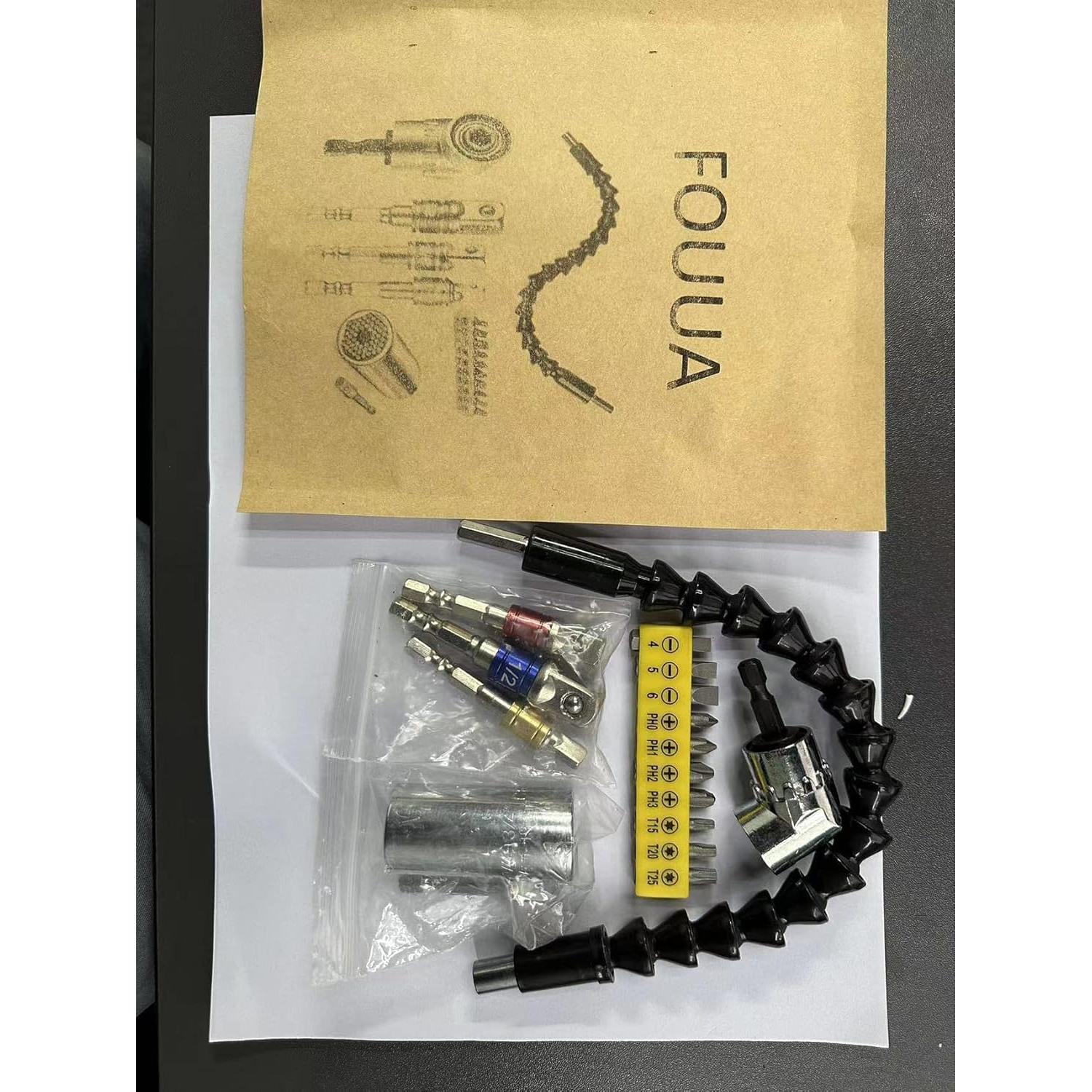 Juego de Herramientas FOUUA: Extensión Flexible y Socket Universal