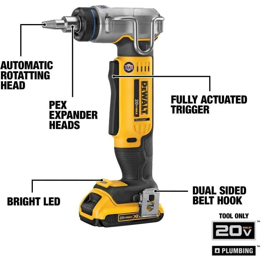 Expansora de PEX DEWALT DCE400B 20V MAX 0.95 a 2.54 cm
