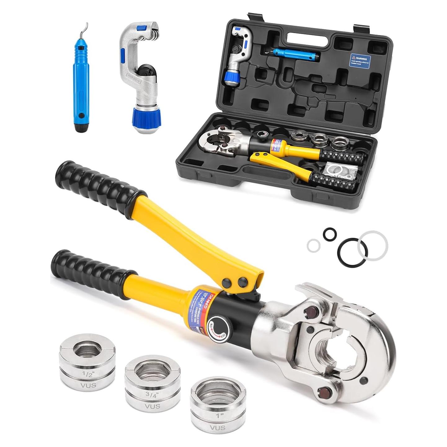 Juego de herramientas de prensado CHANHYD para tubos de cobre 1/2, 3/4 y 1"