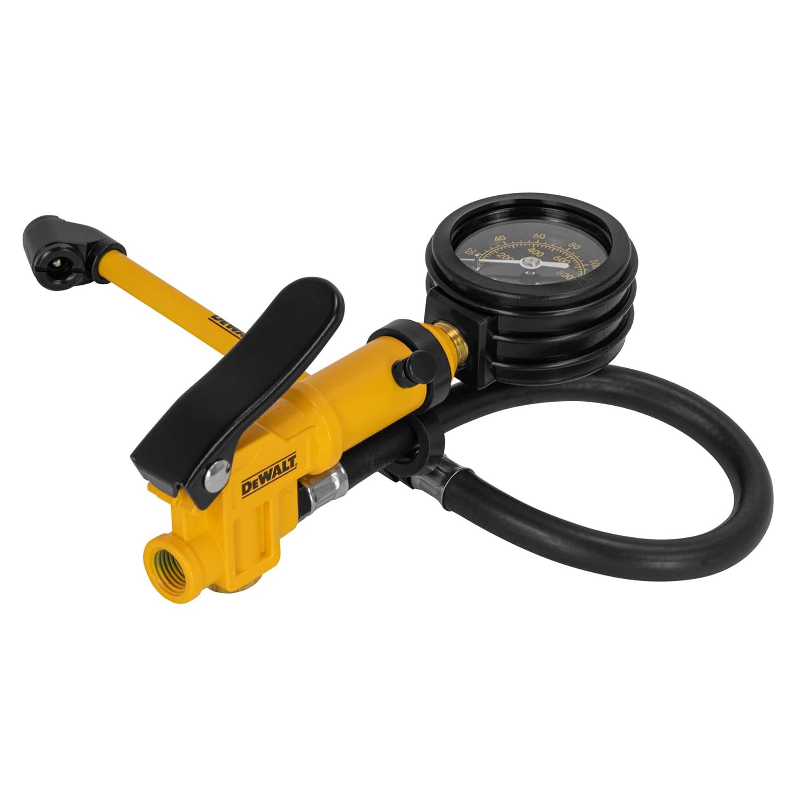 Inflador Analógico DEWALT 2" con Manguera 30.48 cm y Cabezal Doble