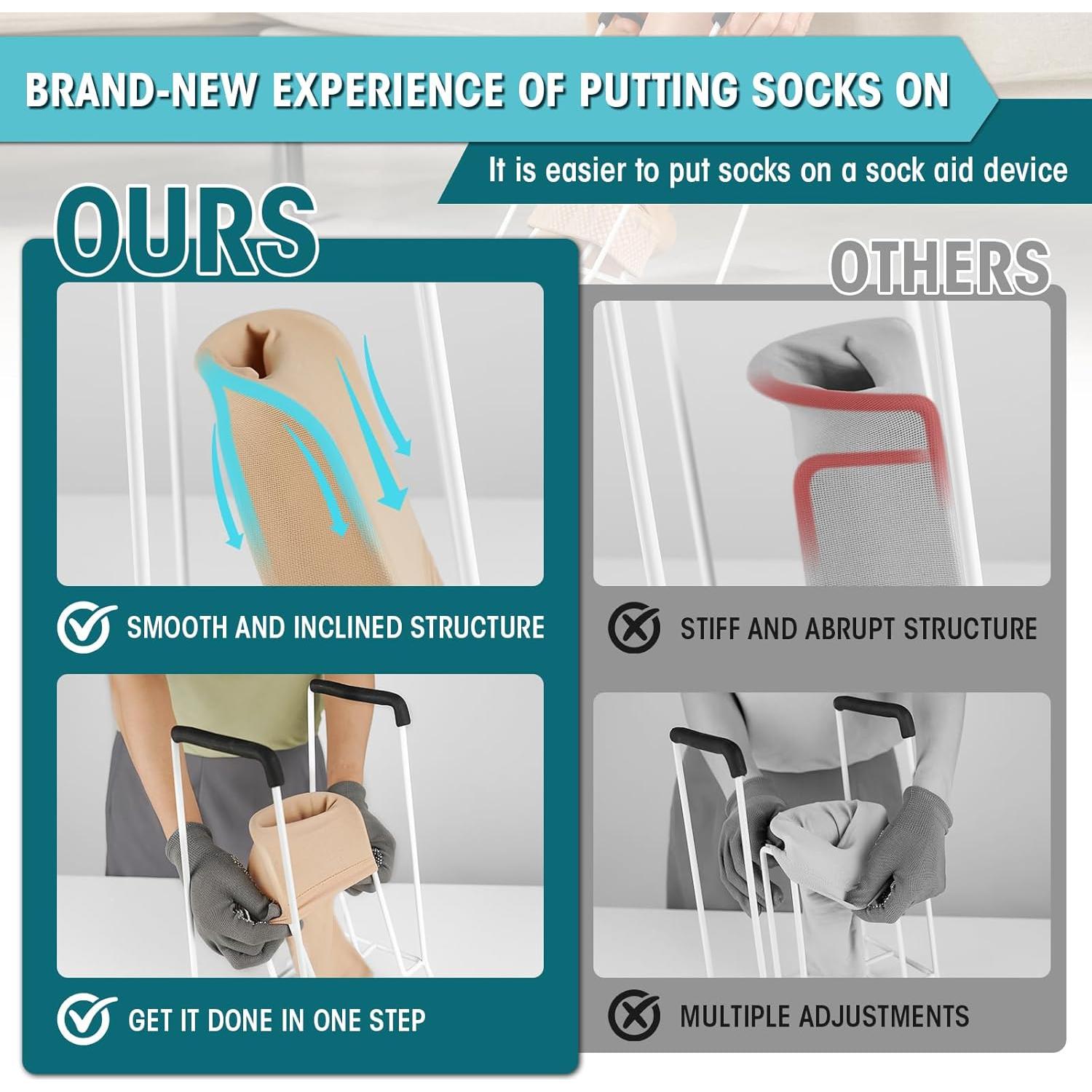 Dispositivo para Ponerse Medias Zipcase Mediano Pantorrillas < 46 cm