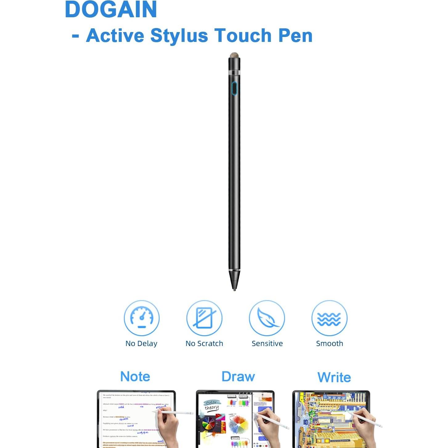 Lápiz Stylus DOGAIN para Pantalla Táctil 1.5mm Recargable Negro