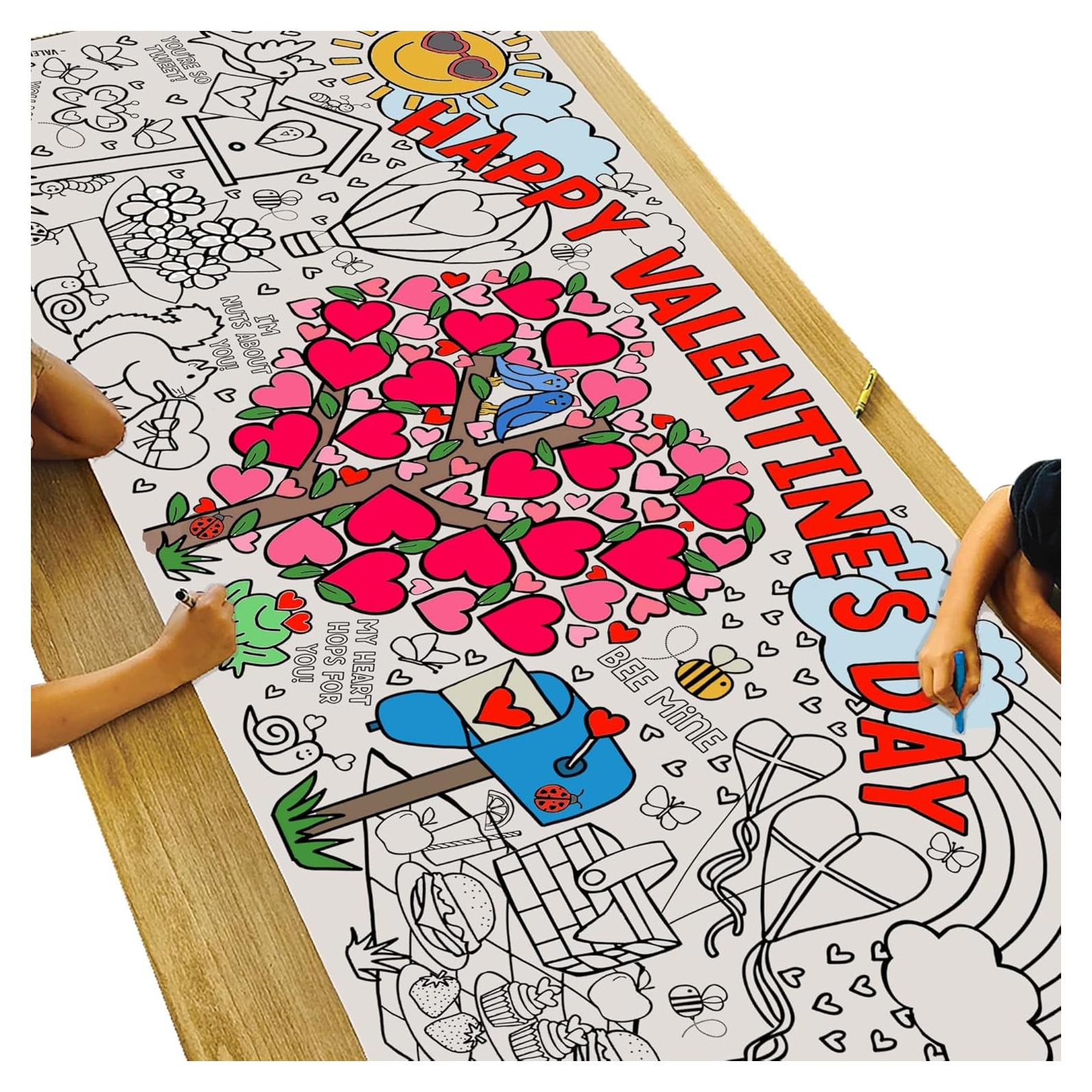 Mantel para Colorear San Valentín Tiny Expressions 76.2x182.9cm