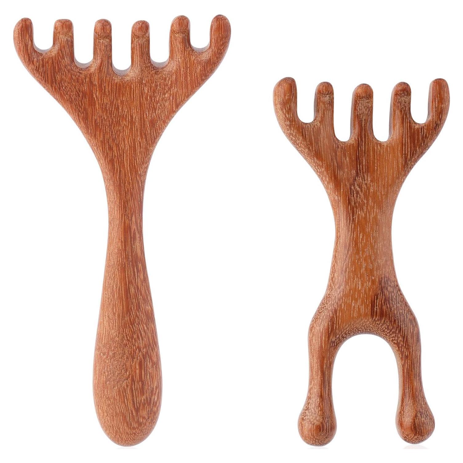 Masajeador de Cuero Cabelludo de Madera BOXOB - 2 Piezas