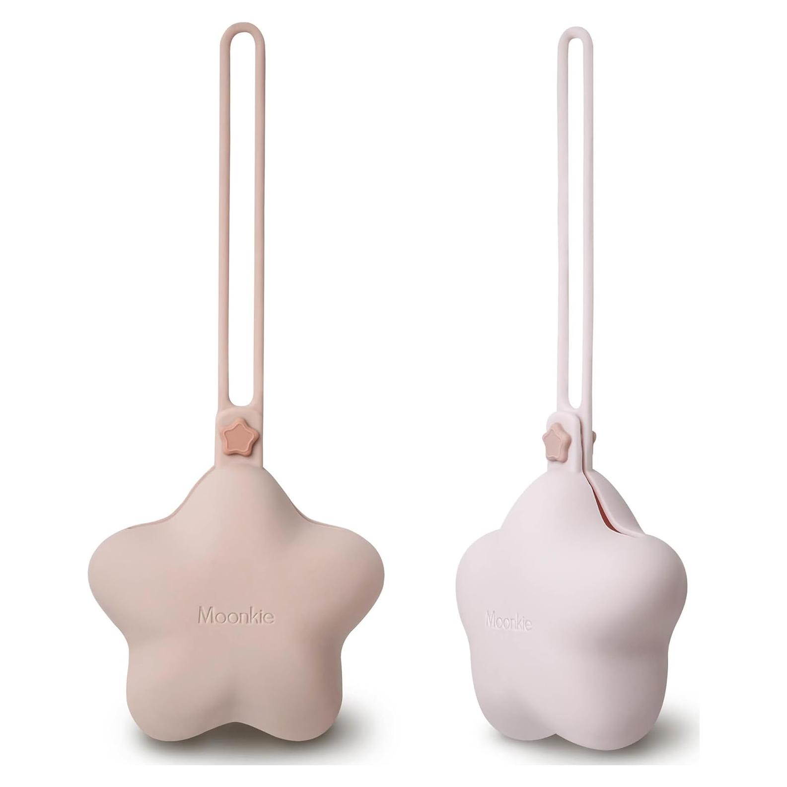 Estuche Porta Chupetes Moonkie Silicona 2 Piezas Rosa Lila