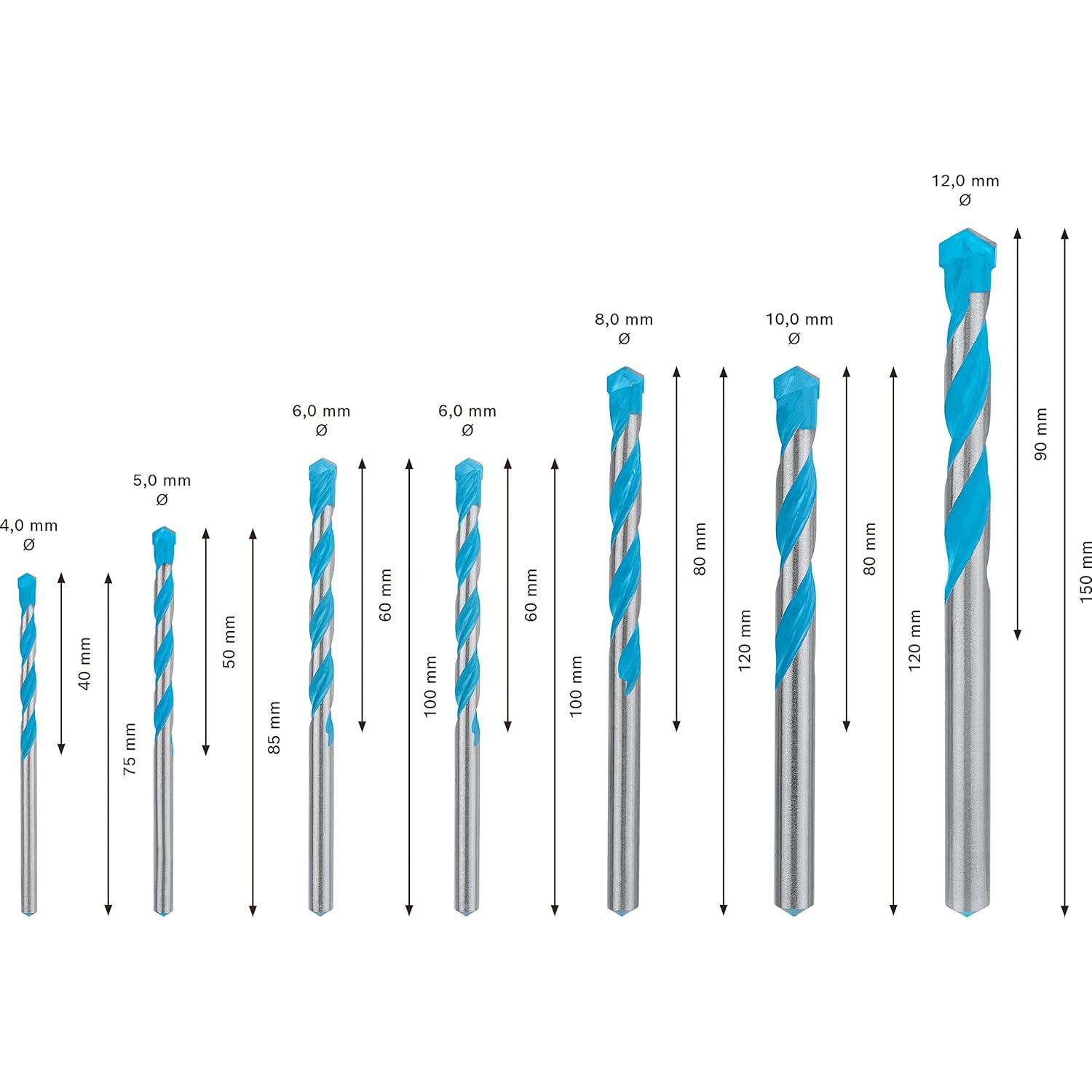 Juego de Brocas MultiConstrucción Bosch 7 Piezas Ø 4-12 mm