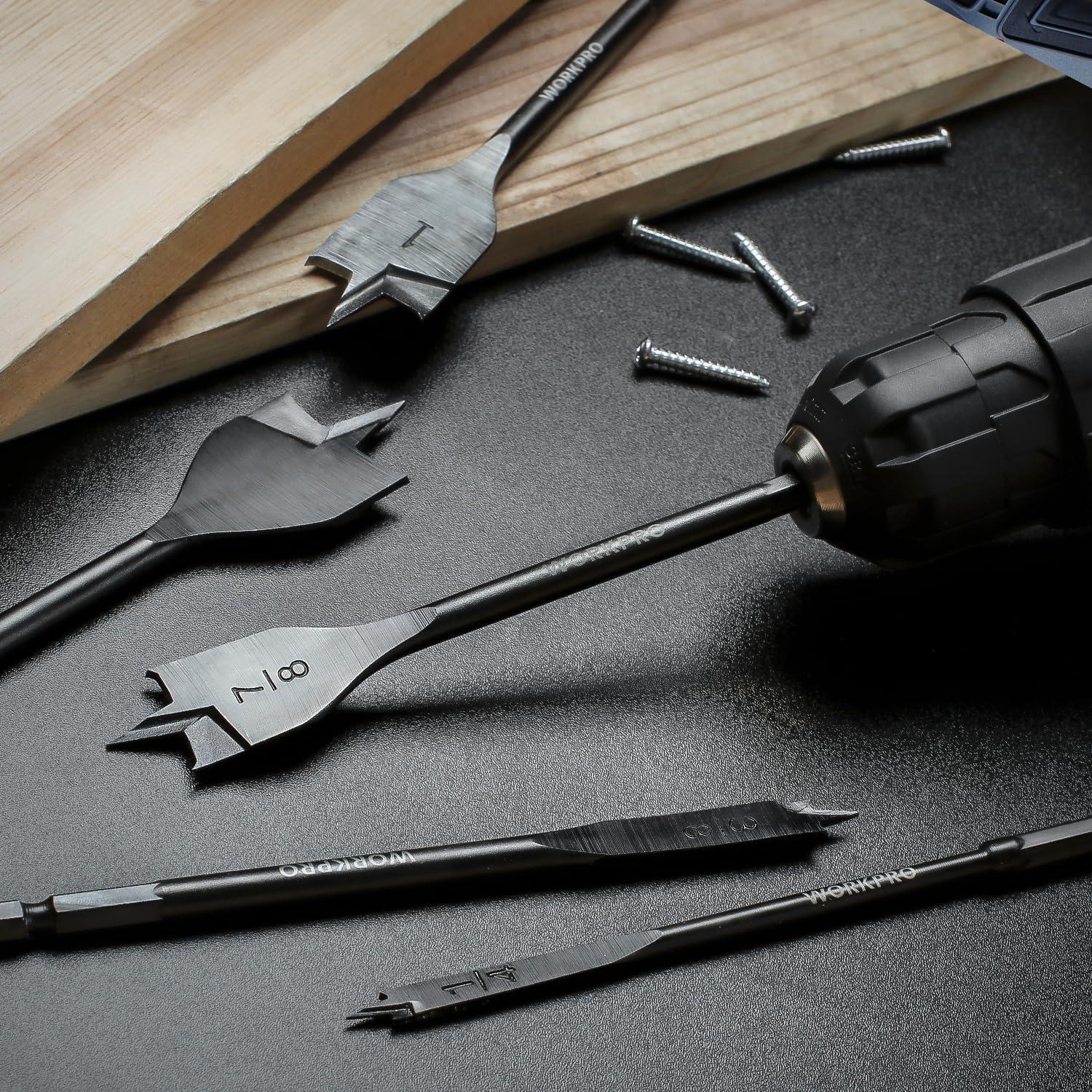 Juego de Brocas de Espada WORKPRO 10 Piezas Acero Carbono