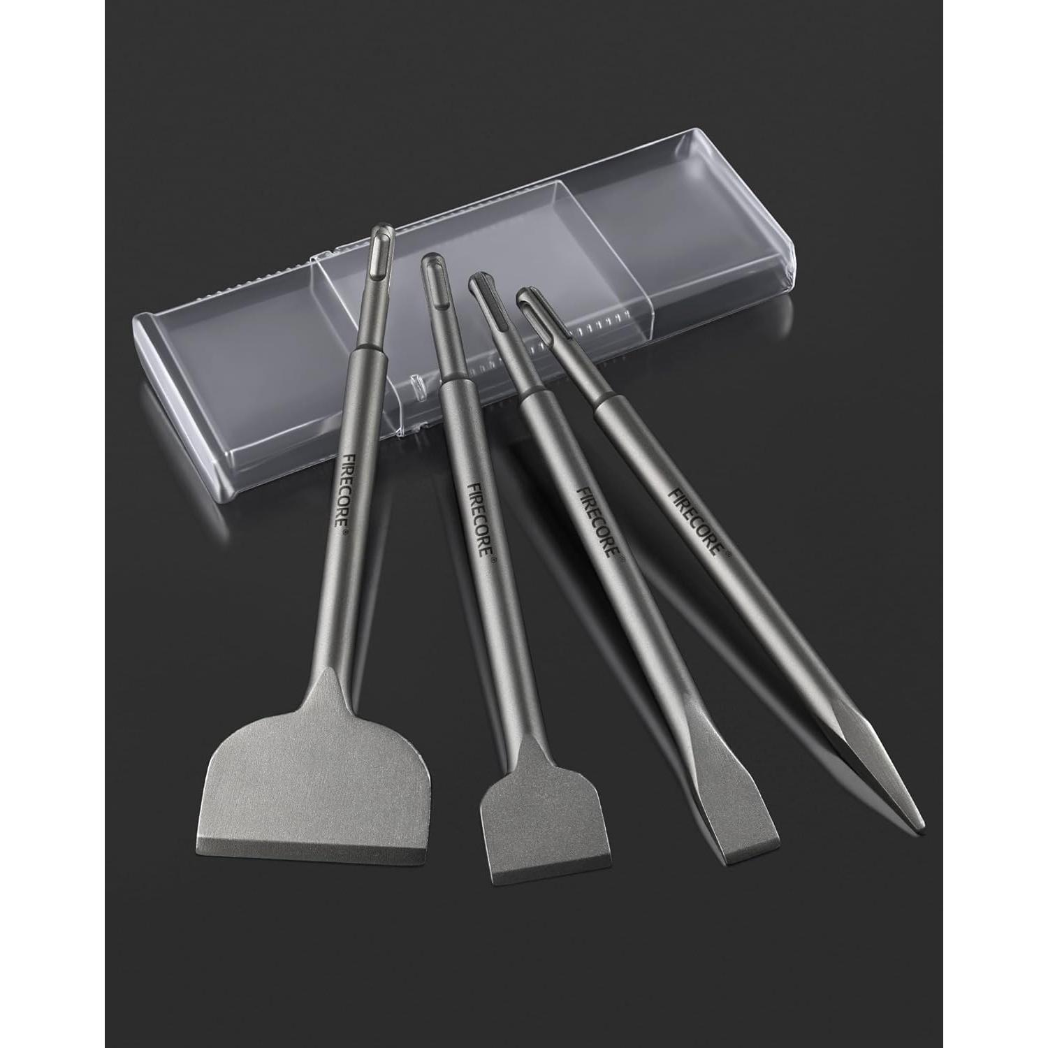 Juego de Cinceles SDS Plus Firecore 4 Piezas Acero 25.4 cm