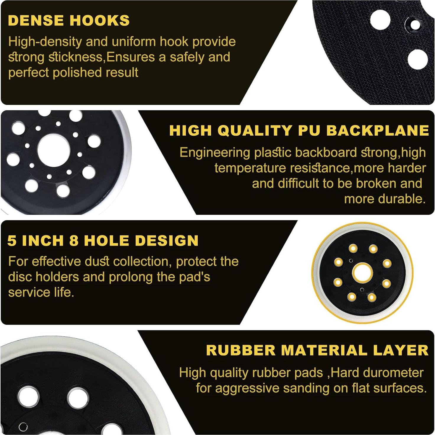 Pad de Lijado 5" Gancho y Bucle Poweka RS035 Compatible Bosch