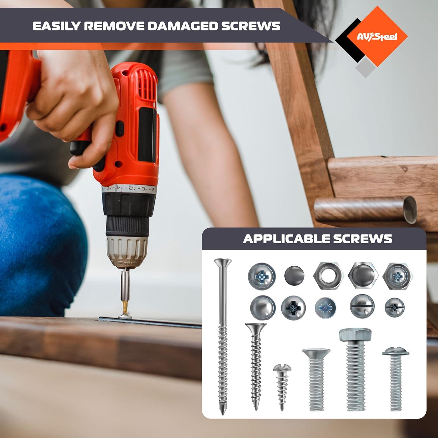 Juego de Extractores de Tornillos Dañados 22 Piezas Av Steel