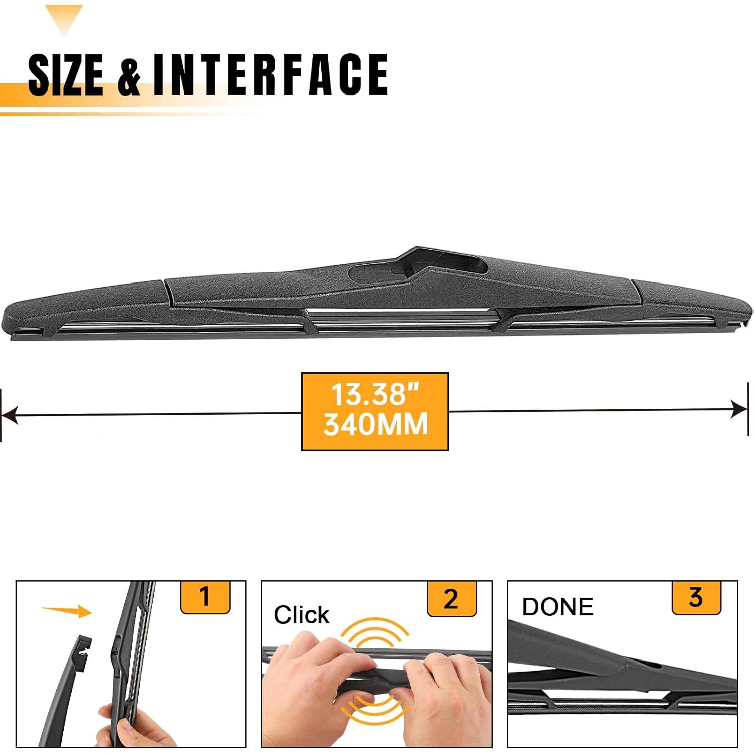 Hoja Limpiaparabrisas Trasero AUTOBOO 33 cm Jeep Wrangler 2007-2017