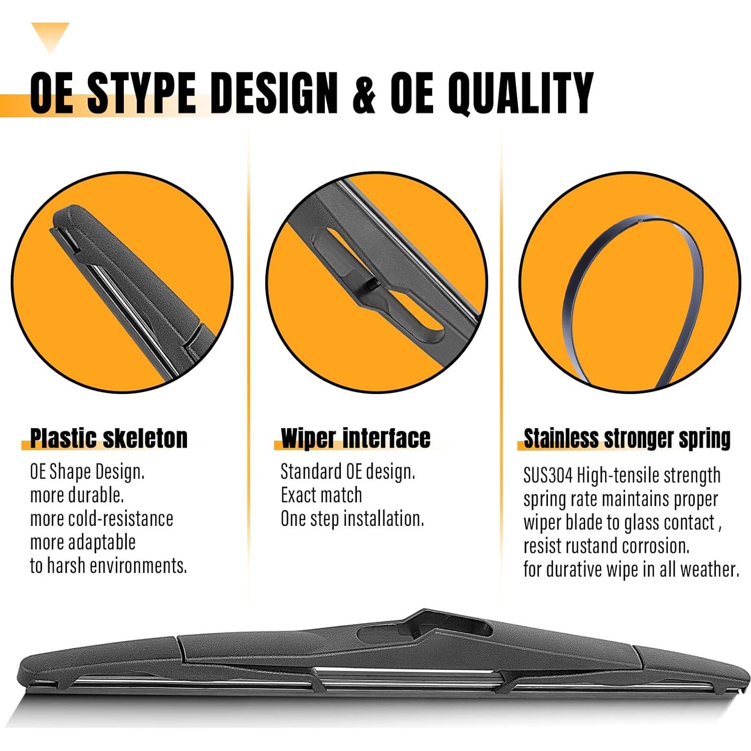 Hoja Limpiaparabrisas Trasero AUTOBOO 33 cm Jeep Wrangler 2007-2017