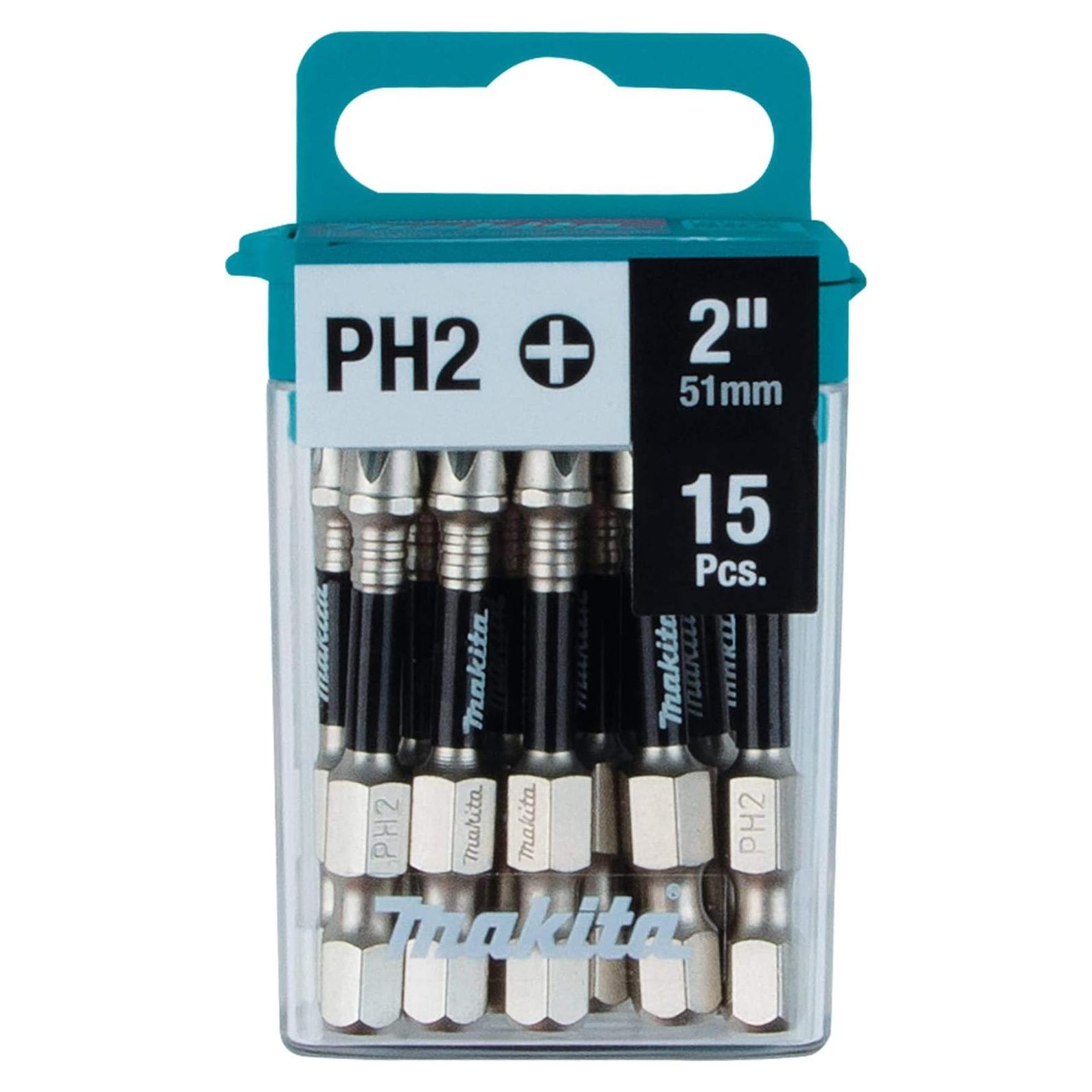 Puntas de Impacto Makita E-01046 #2 Phillips 15 unidades