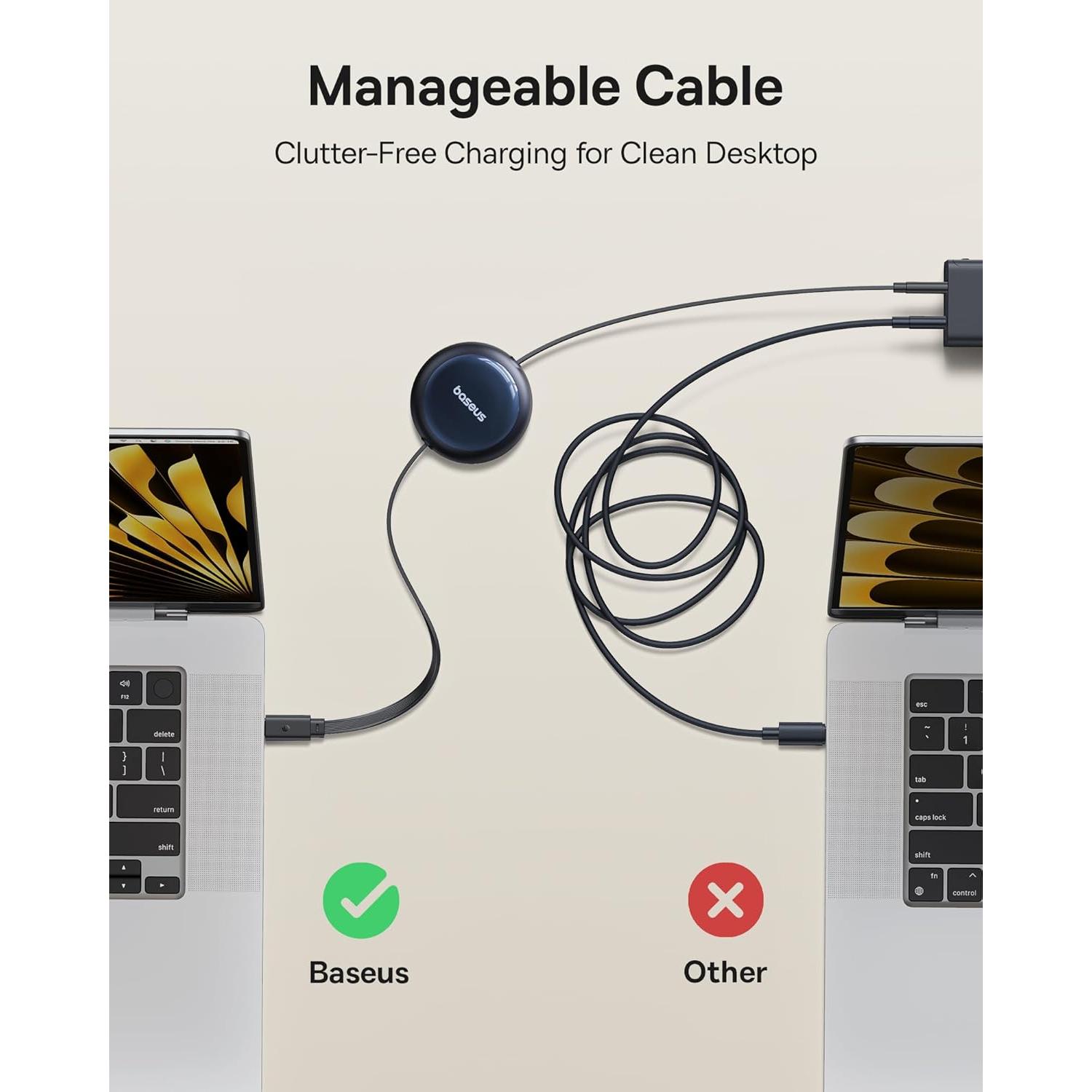 Cable USB C Retráctil Baseus 100W 149.86 cm Carga Rápida