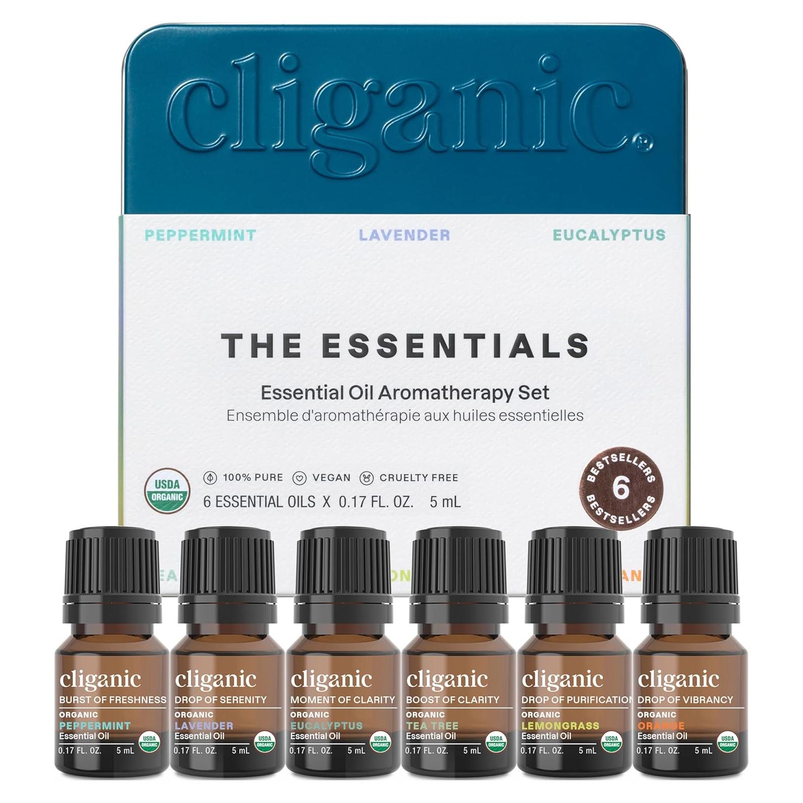 Set de Aceites Esenciales Orgánicos Cliganic - 6 Piezas 100% Puro
