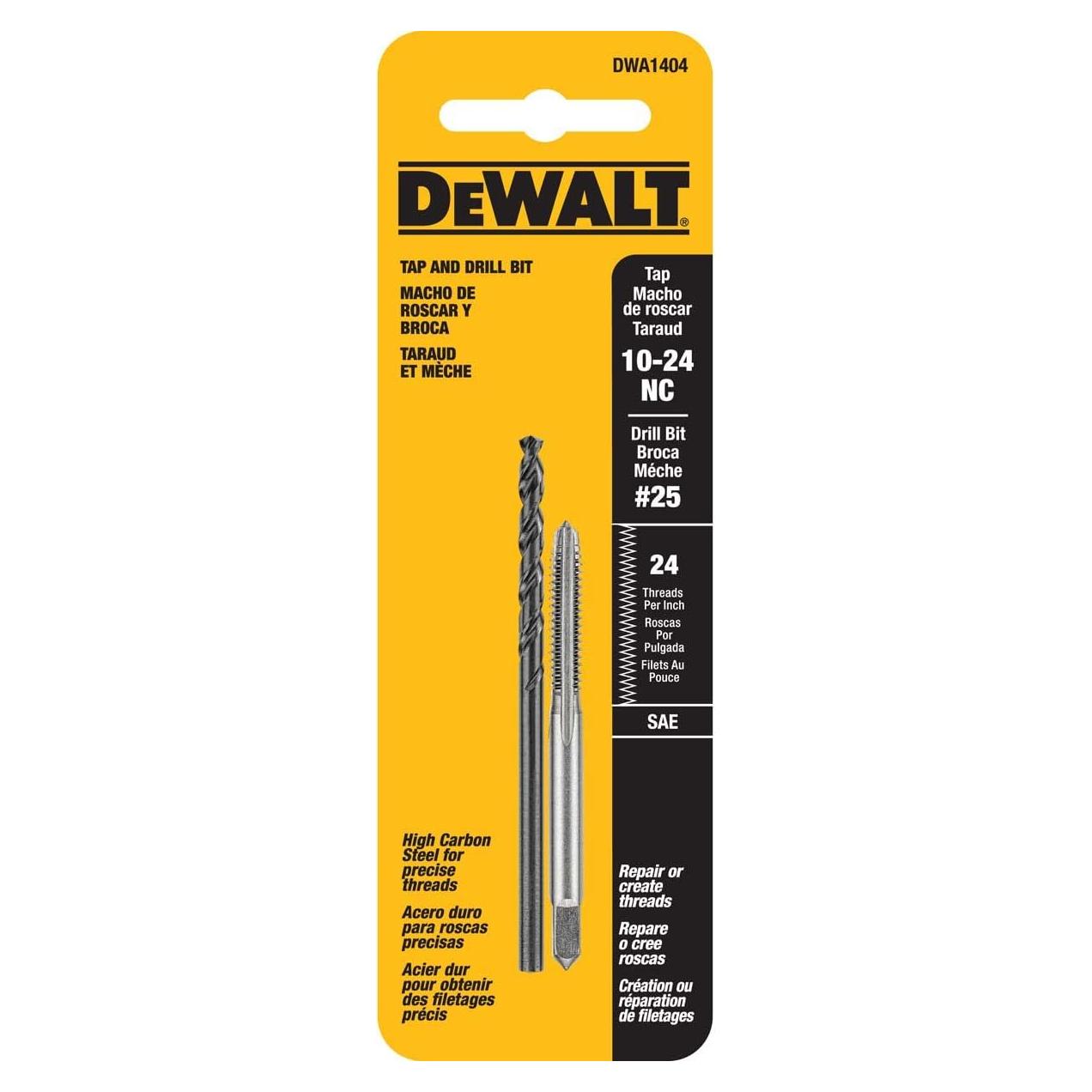 Juego de Taladro y Rosca DEWALT DWA1404 2 Piezas