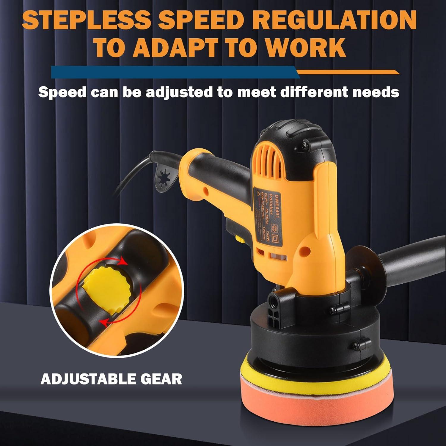 Pulidor Orbital CJC 600W con Velocidad Variable para Coche y Muebles