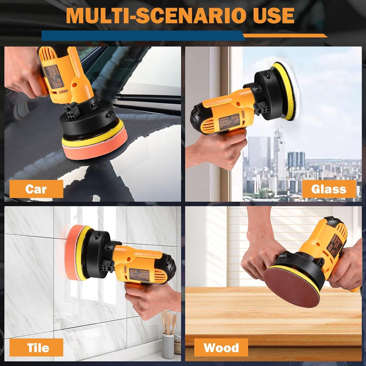 Pulidor Orbital CJC 600W con Velocidad Variable para Coche y Muebles