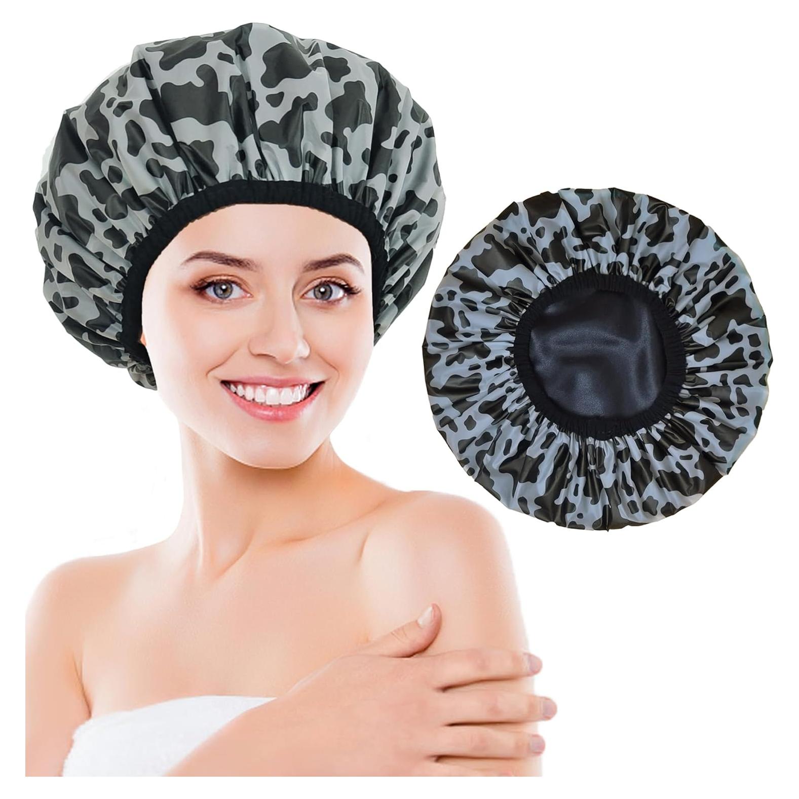 Gorro de Ducha Reutilizable Impermeable Choshion Rayas de Vaca