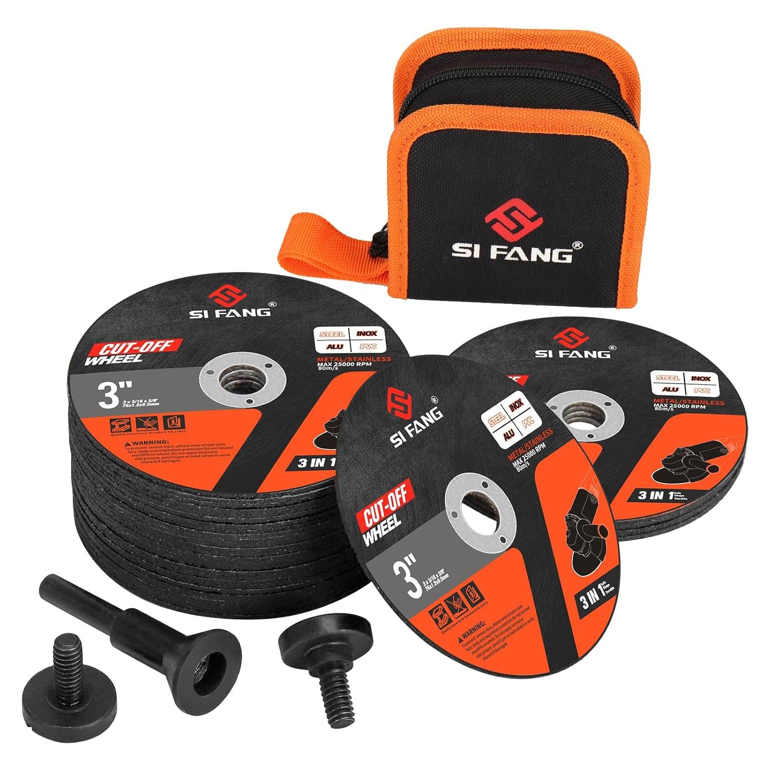 25 Ruedas de Corte 3" SI FANG con Mandril y Bolsa de Transporte