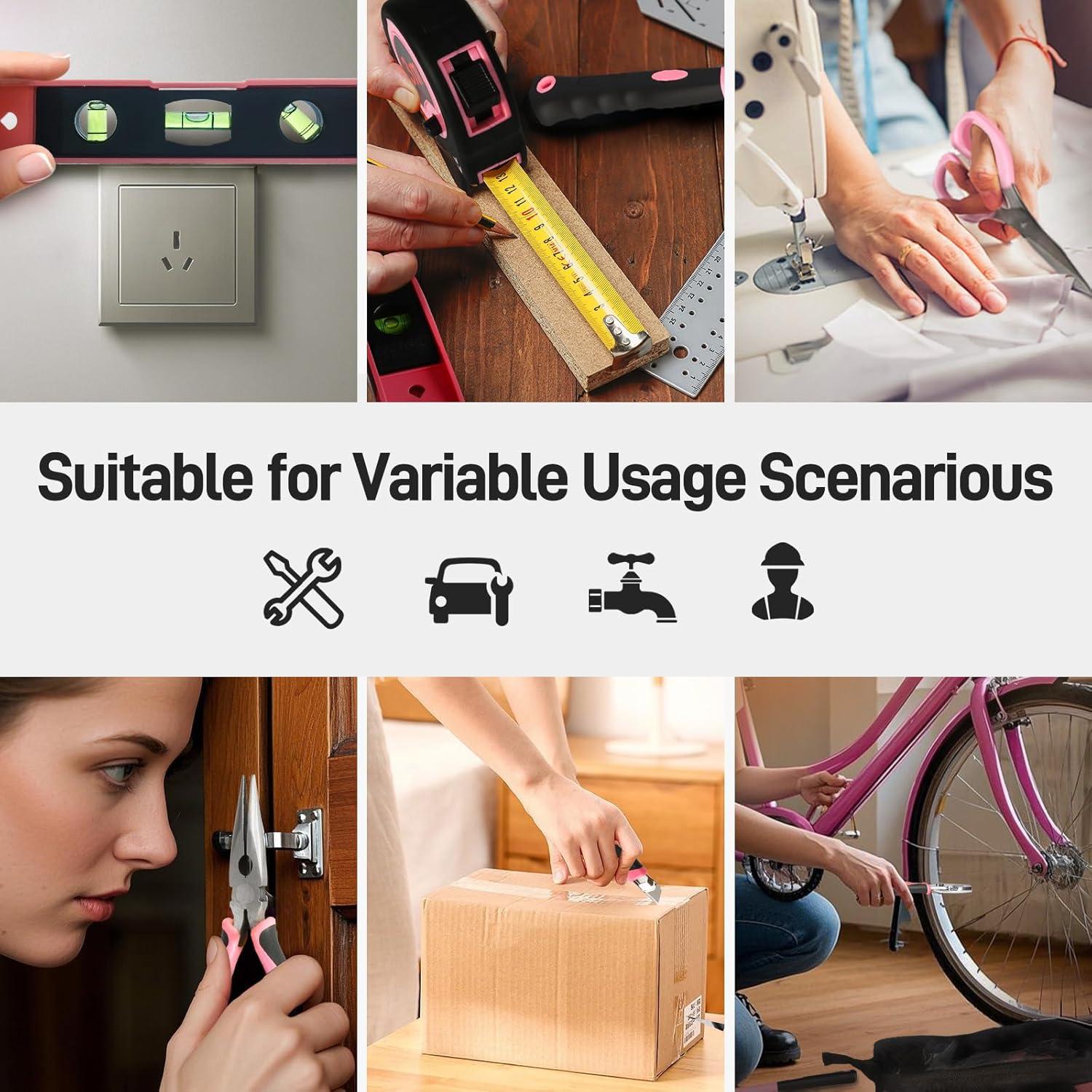 Kit de Herramientas para el Hogar COMOWARE 218 Piezas Rosa