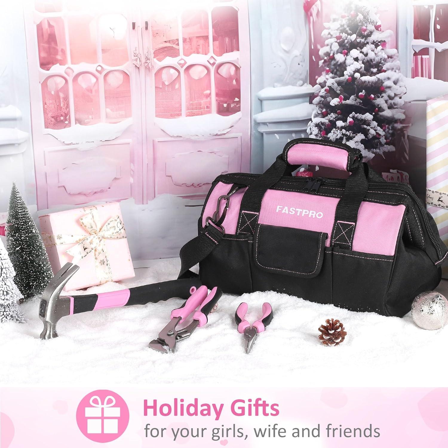 Juego de Herramientas Rápido Rosa 220 Piezas con Bolsa 30.48 cm