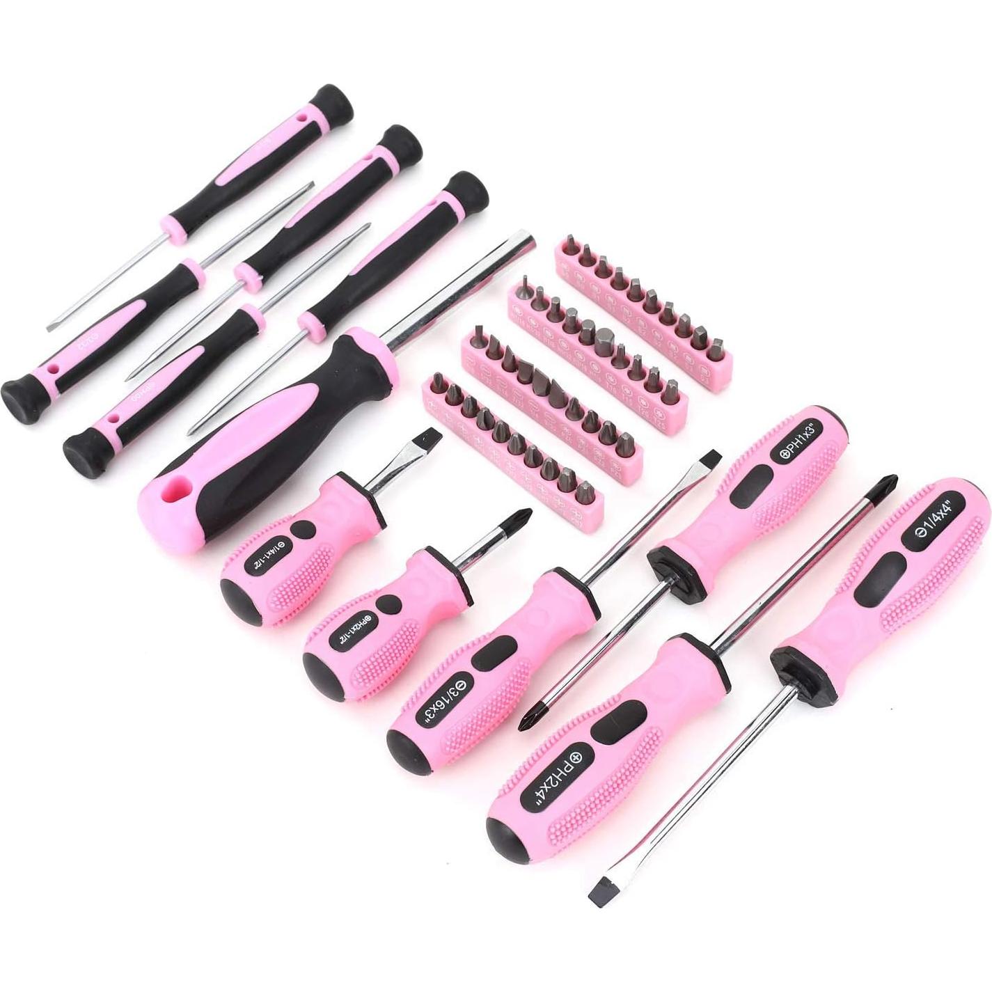 Juego de Herramientas Rápido Rosa 220 Piezas con Bolsa 30.48 cm