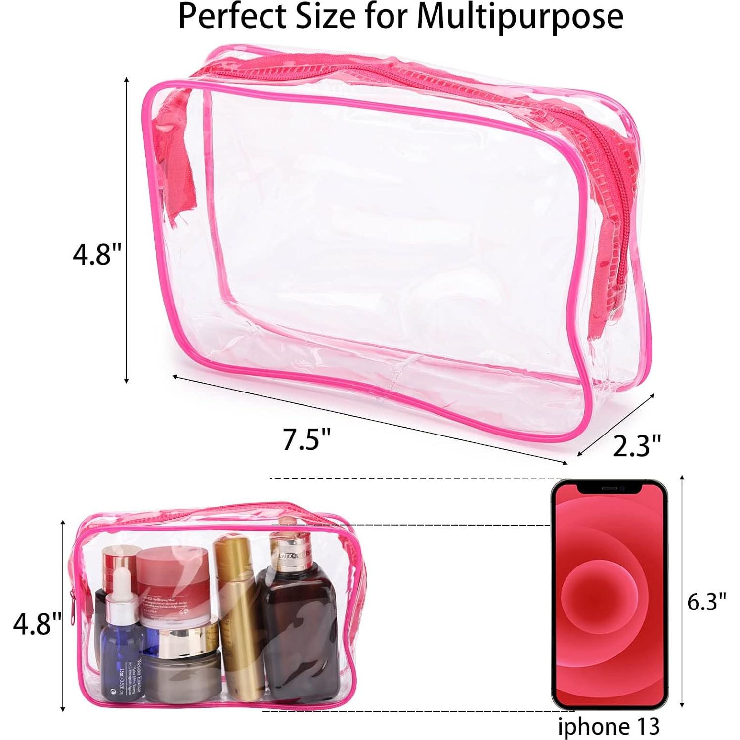 10 Bolsas Cosméticas Transparentes Tbestmax Portátiles 19x10 cm