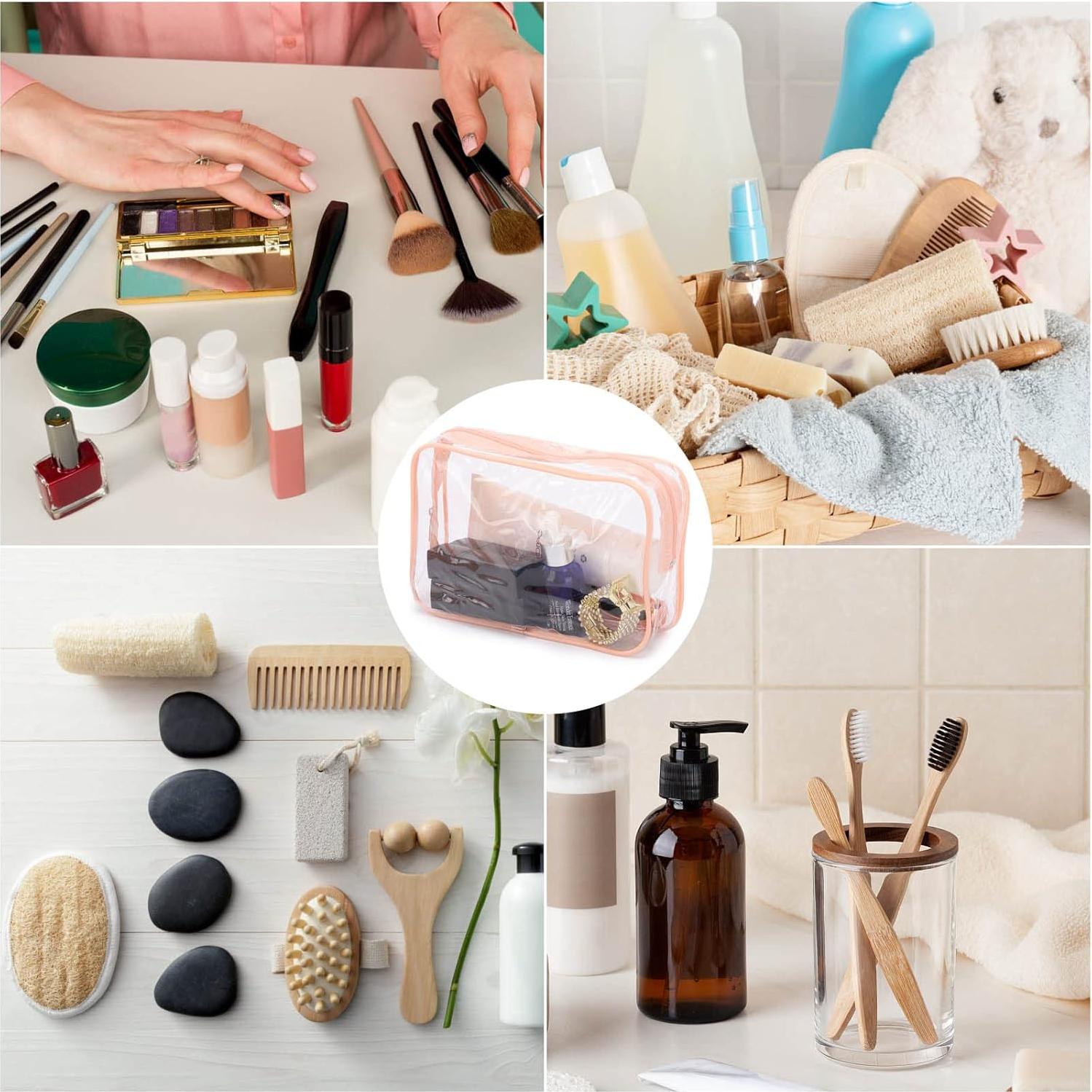 10 Bolsas Cosméticas Transparentes Tbestmax Portátiles 19x10 cm