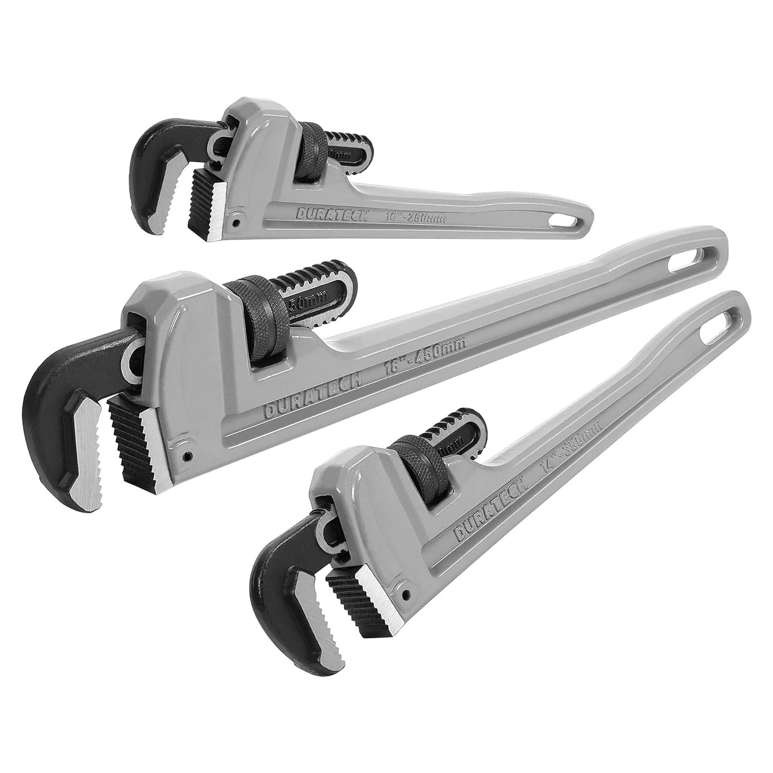 Juego de Llaves de Tubo DURATECH 3 Piezas Aluminio 25.4-45.7 cm