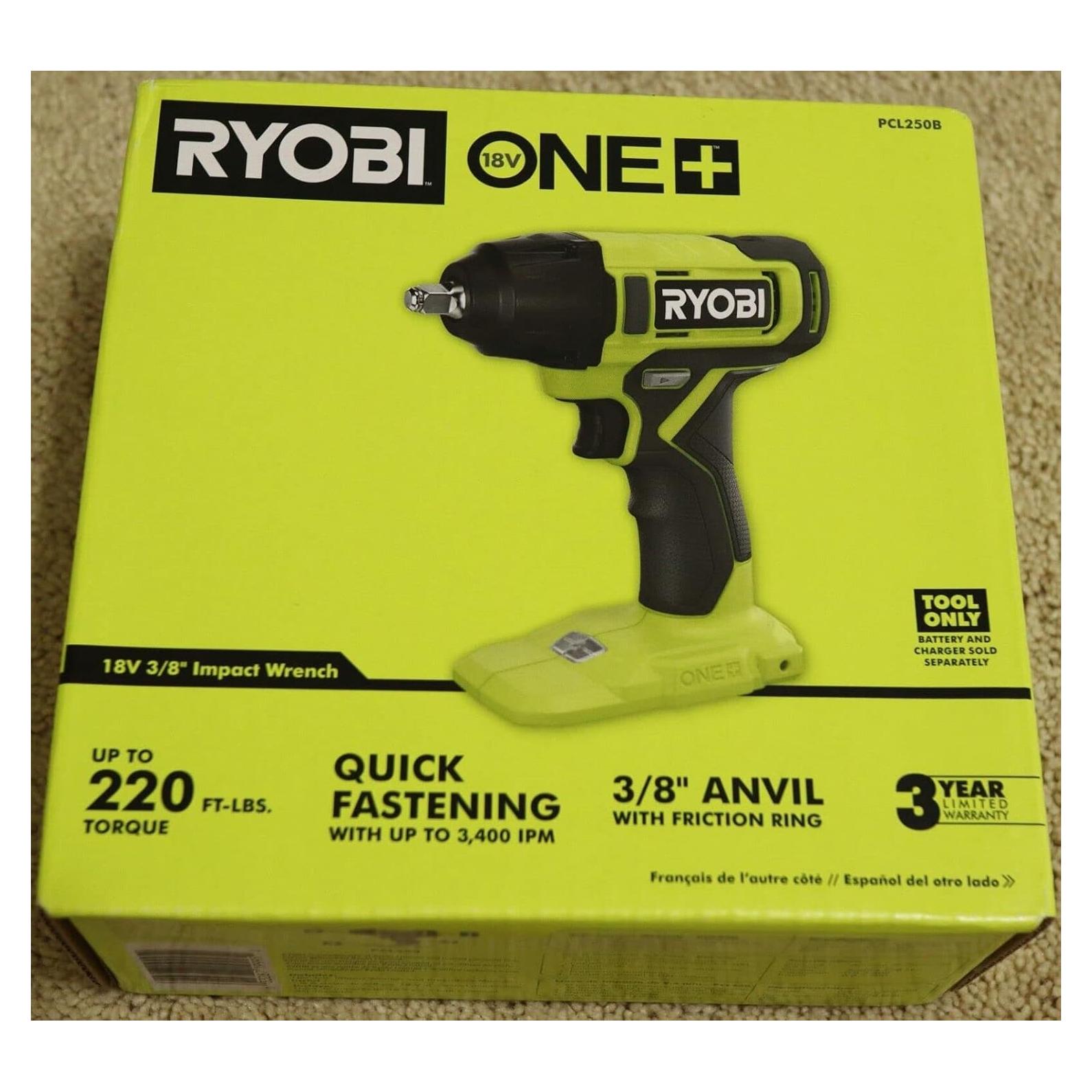 Llave de Impacto Inalámbrica RYOBI 18V ONE+ 3/8" 298.3 Nm