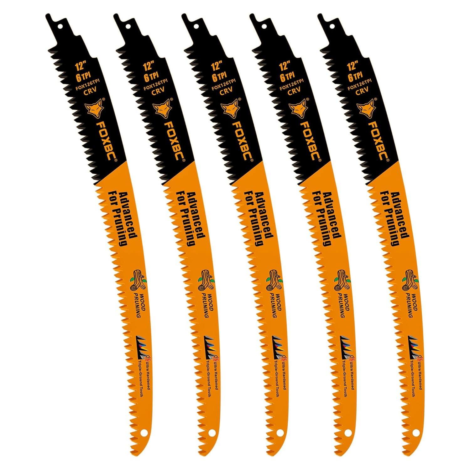 Hojas de Sierra Recíproca FOXBC 30.48 cm 6TPI - Paquete de 5