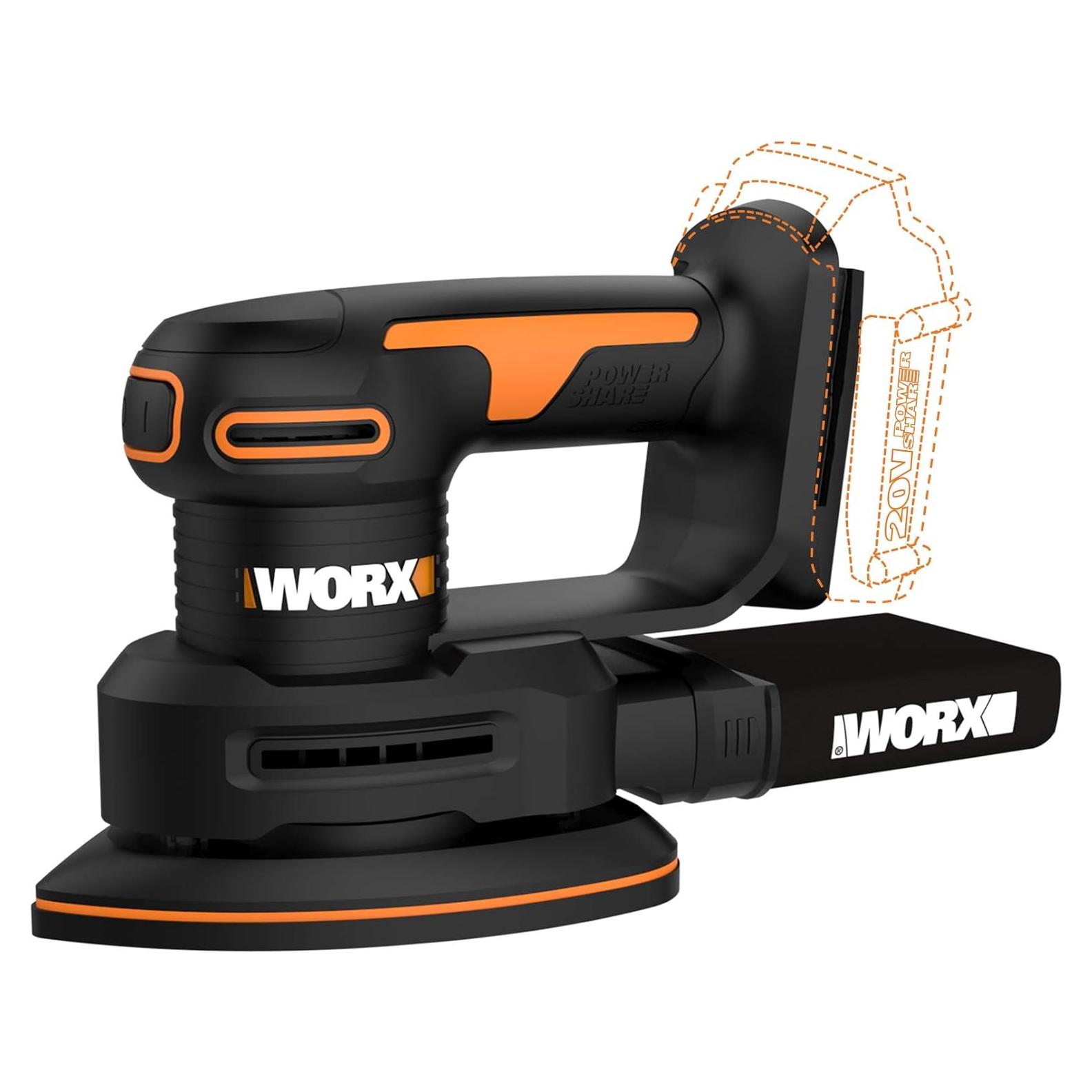Lijadora Detalladora Inalámbrica Worx WX822L.9 20V 0.91kg