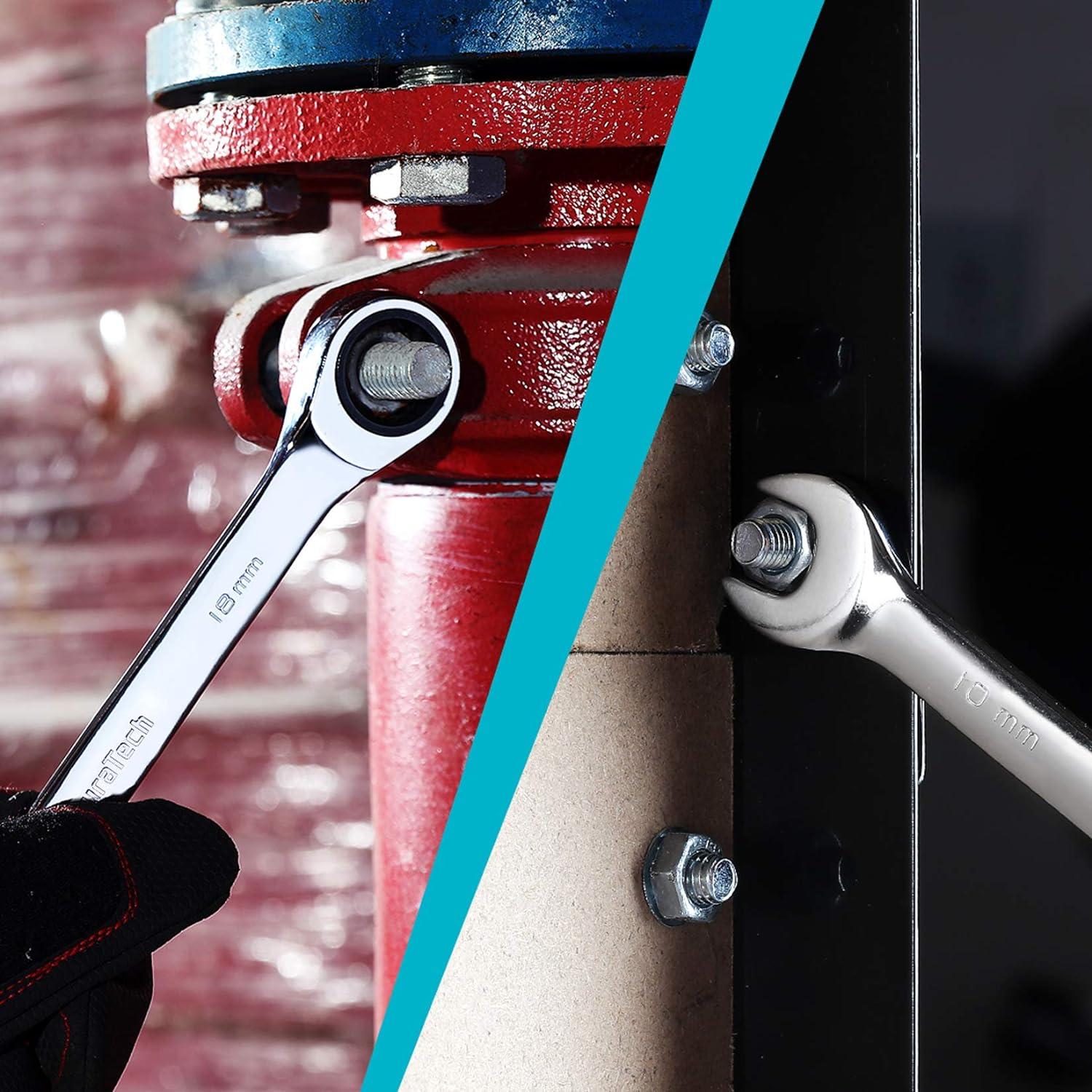 Juego de Llaves Combinadas de Carraca DURATECH 22 Piezas