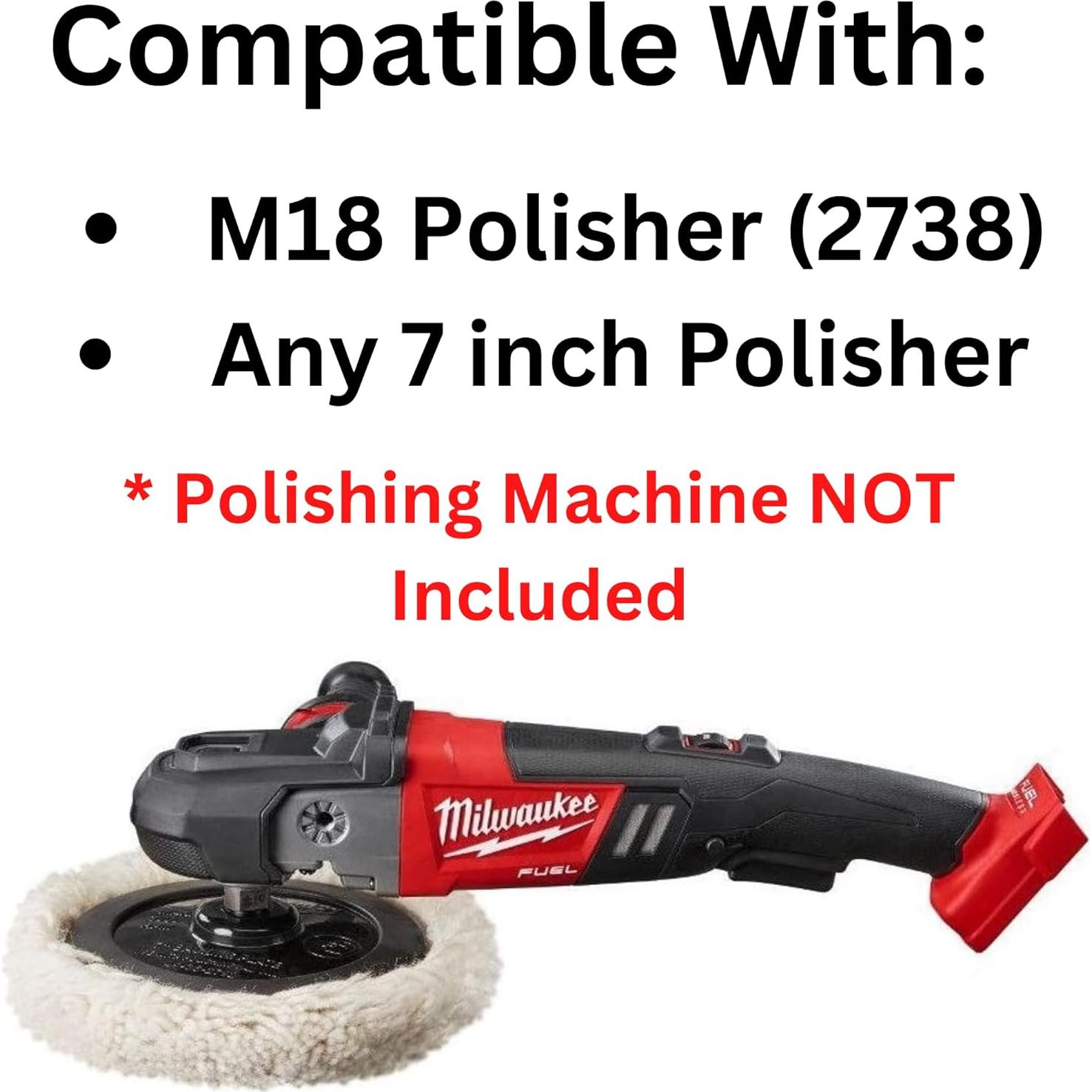 Kit de Pulido Milwaukee 7" con 3 Almohadillas y Supa Shine