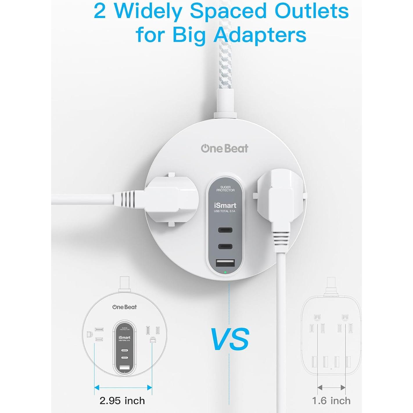 Regleta de Protección One Beat OBT2UC con 2 USB C y 3 USB