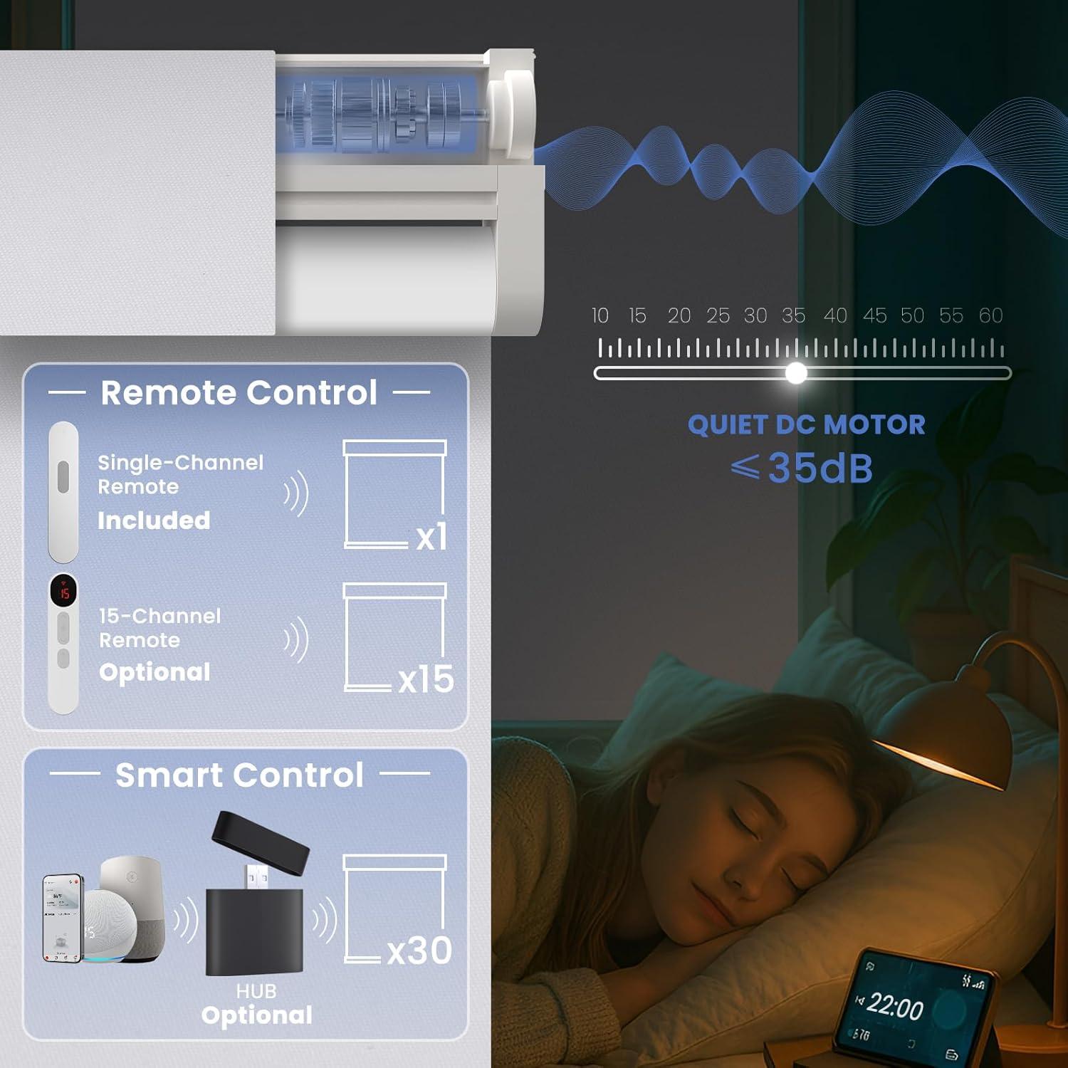 Persianas Motorizadas MANSNIX 55.88x182.88cm Control Remoto