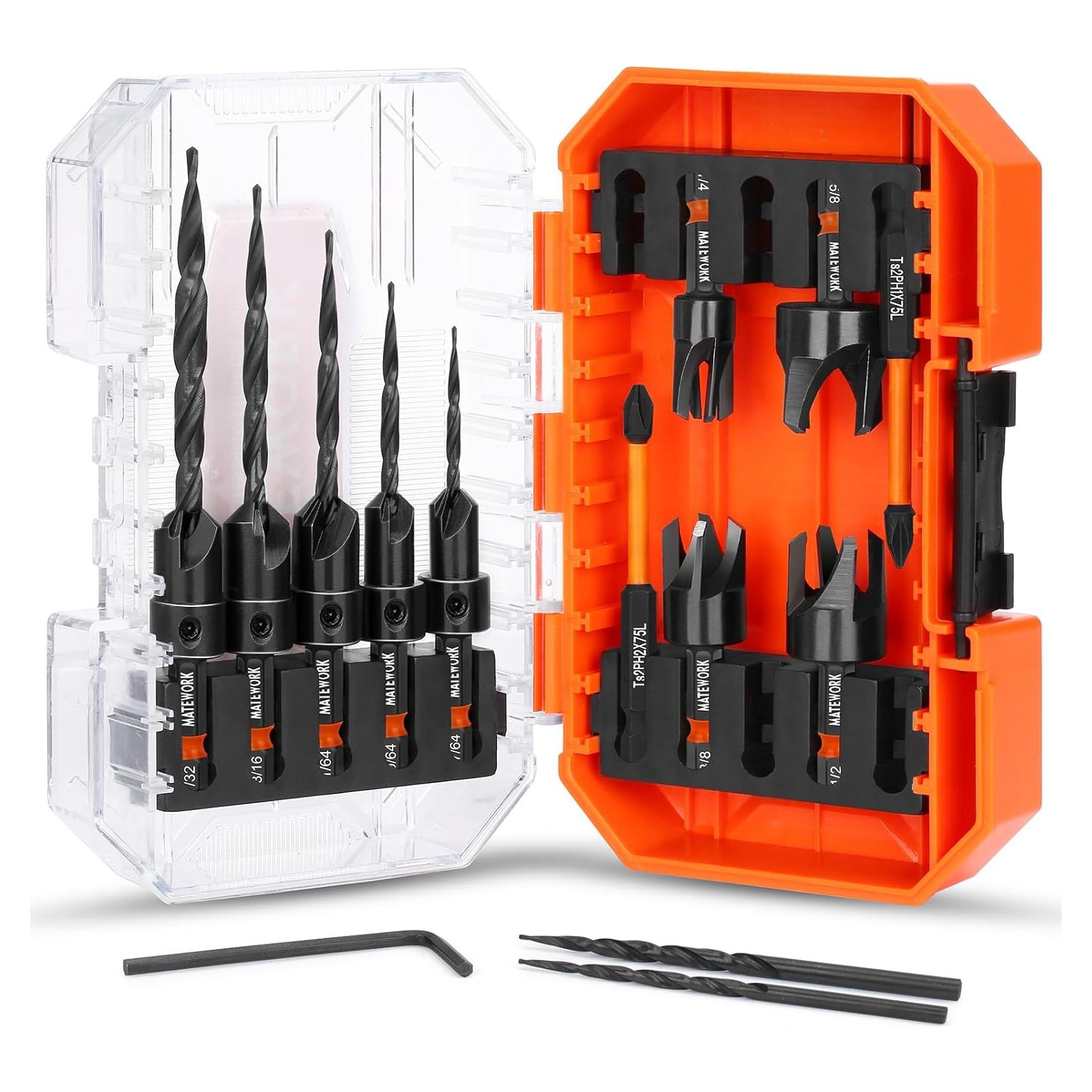 Juego de Brocas Avellanadas 15PCS Matework HSS Cobalto