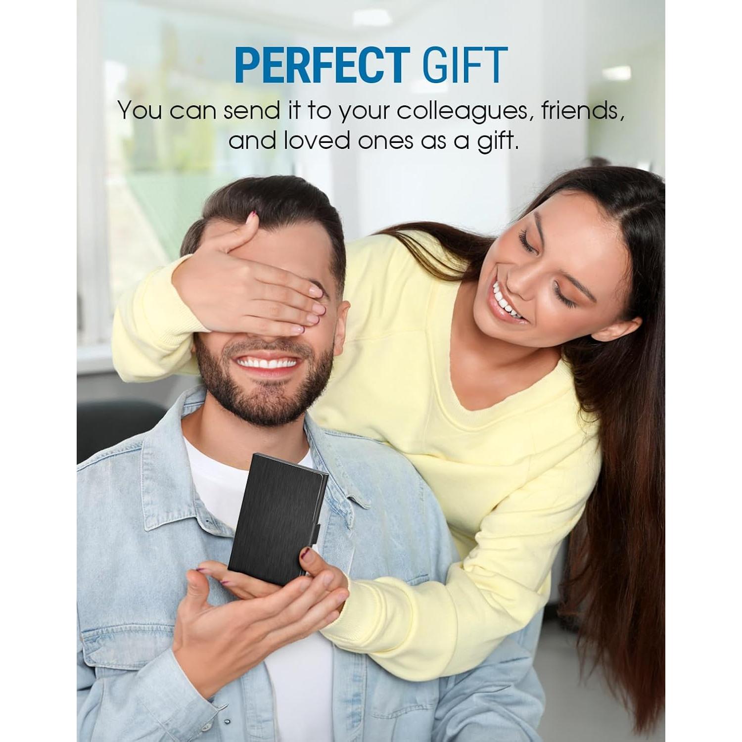 Estuche de Tarjetas de Negocios MaxGear Acero Inoxidable Negro