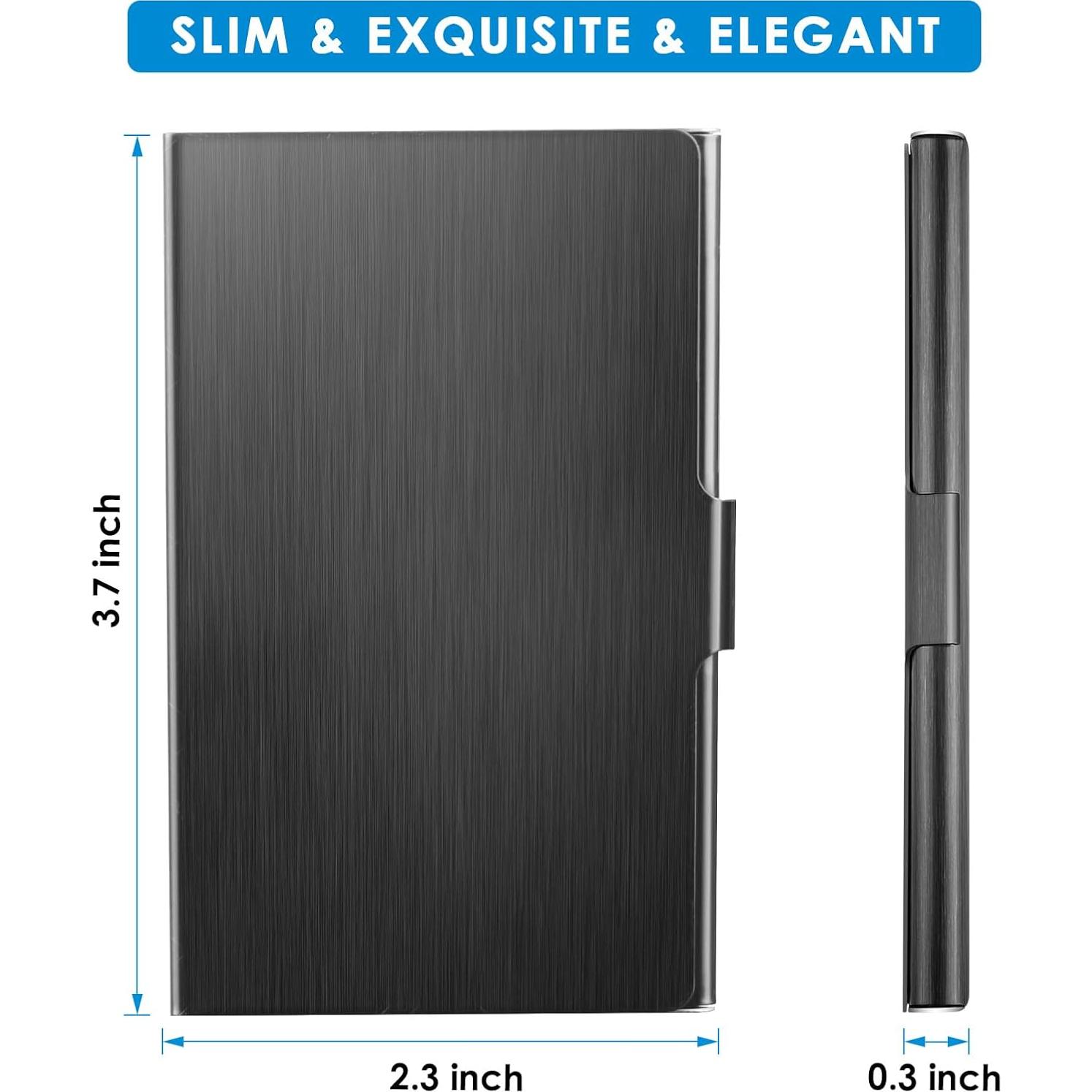 Estuche de Tarjetas de Negocios MaxGear Acero Inoxidable Negro