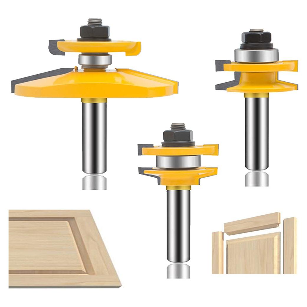 Juego de Brocas de Router OLETBE 3 Pcs 12mm Carburo