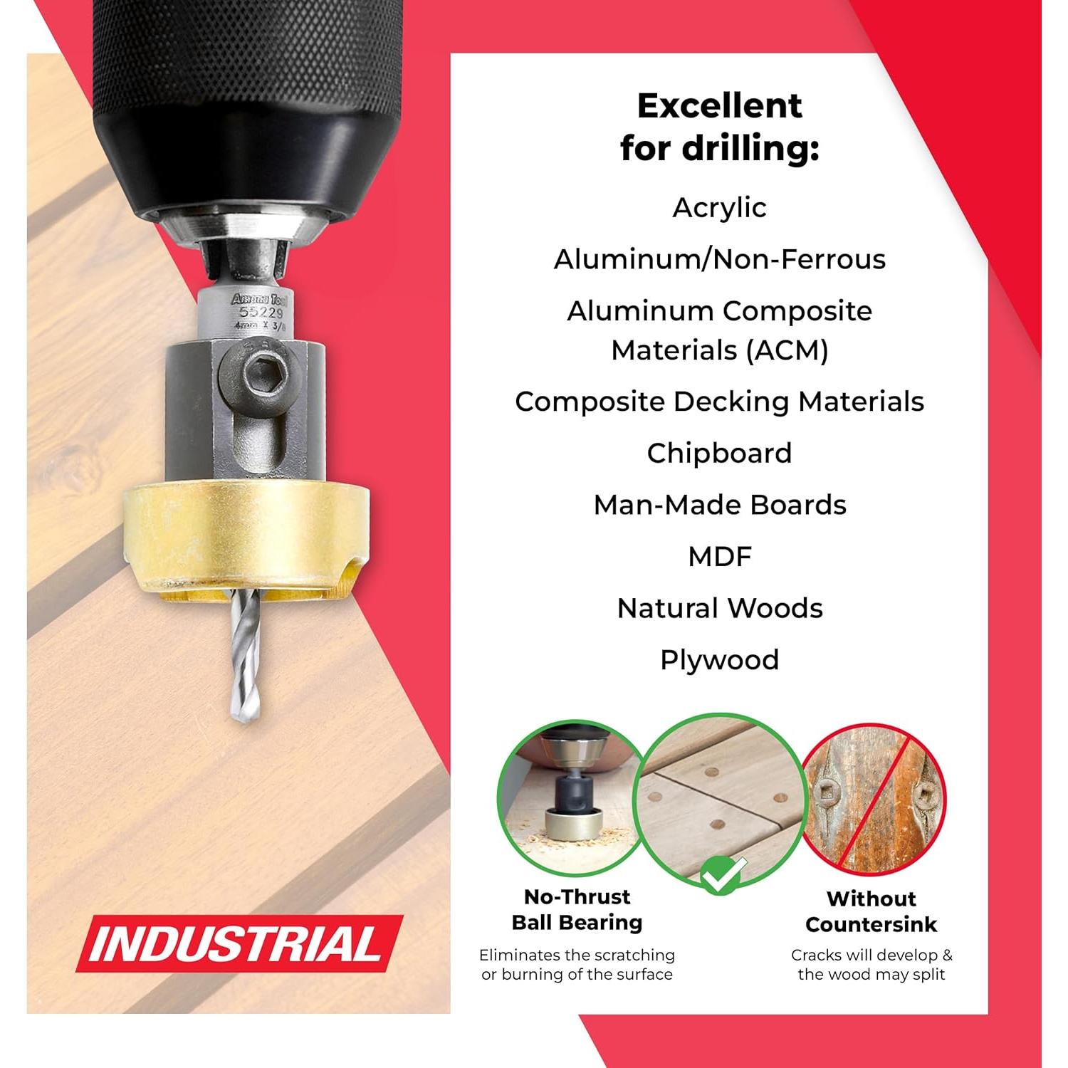 Broca Contraavellanadora Amana Tool 82 Grados 9.53 mm HSS