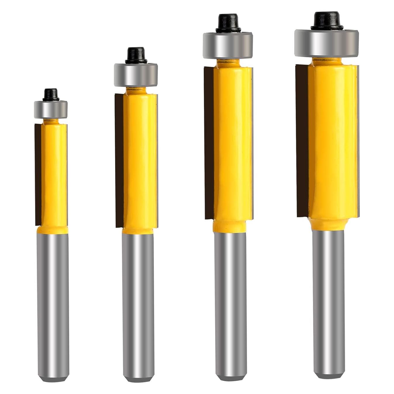 Juego de Fresas de Enrasado 4PCS Yueqing Zhongji 1/4"