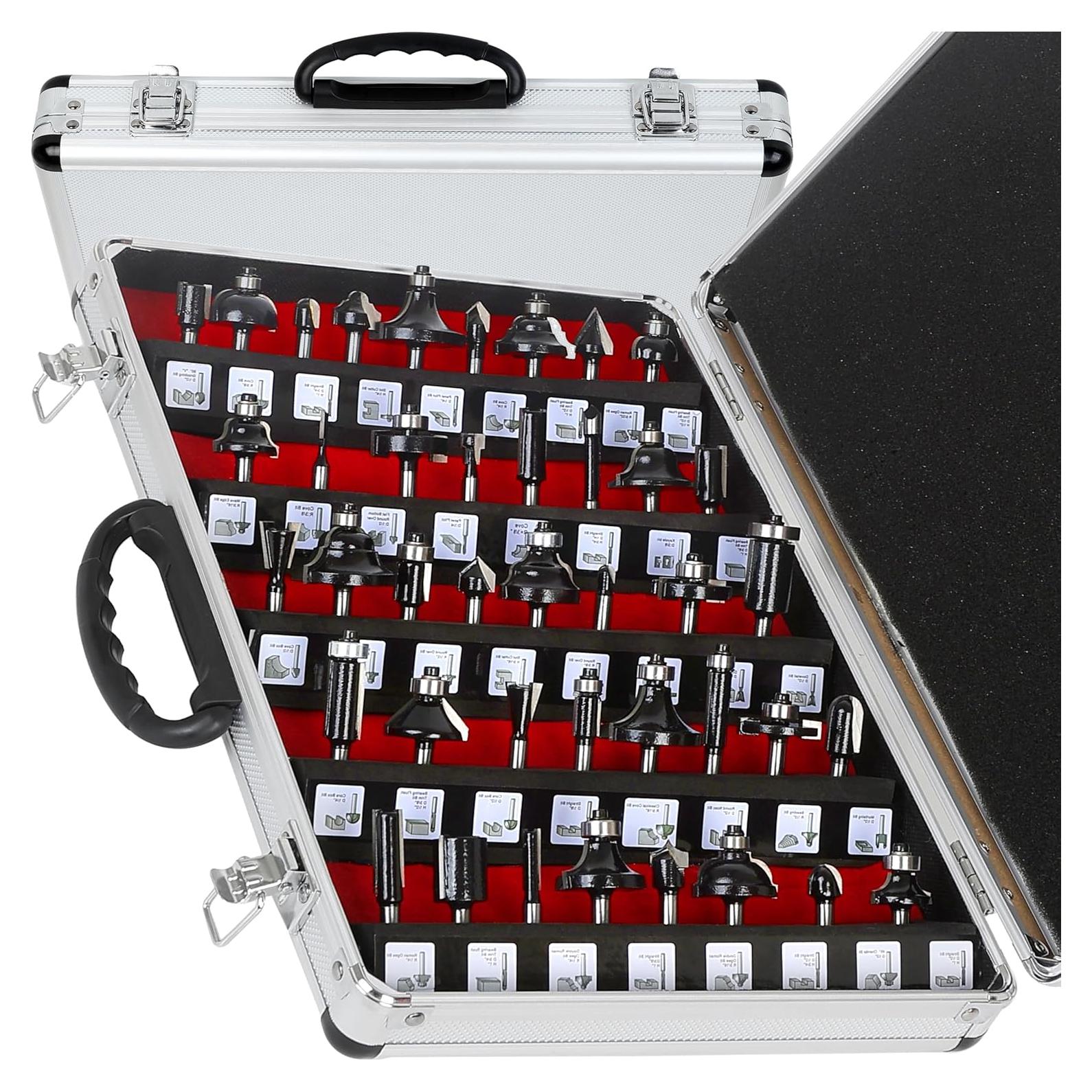 Juego de Brocas de Router LEATBUY 41 Piezas Carburo 12.7mm