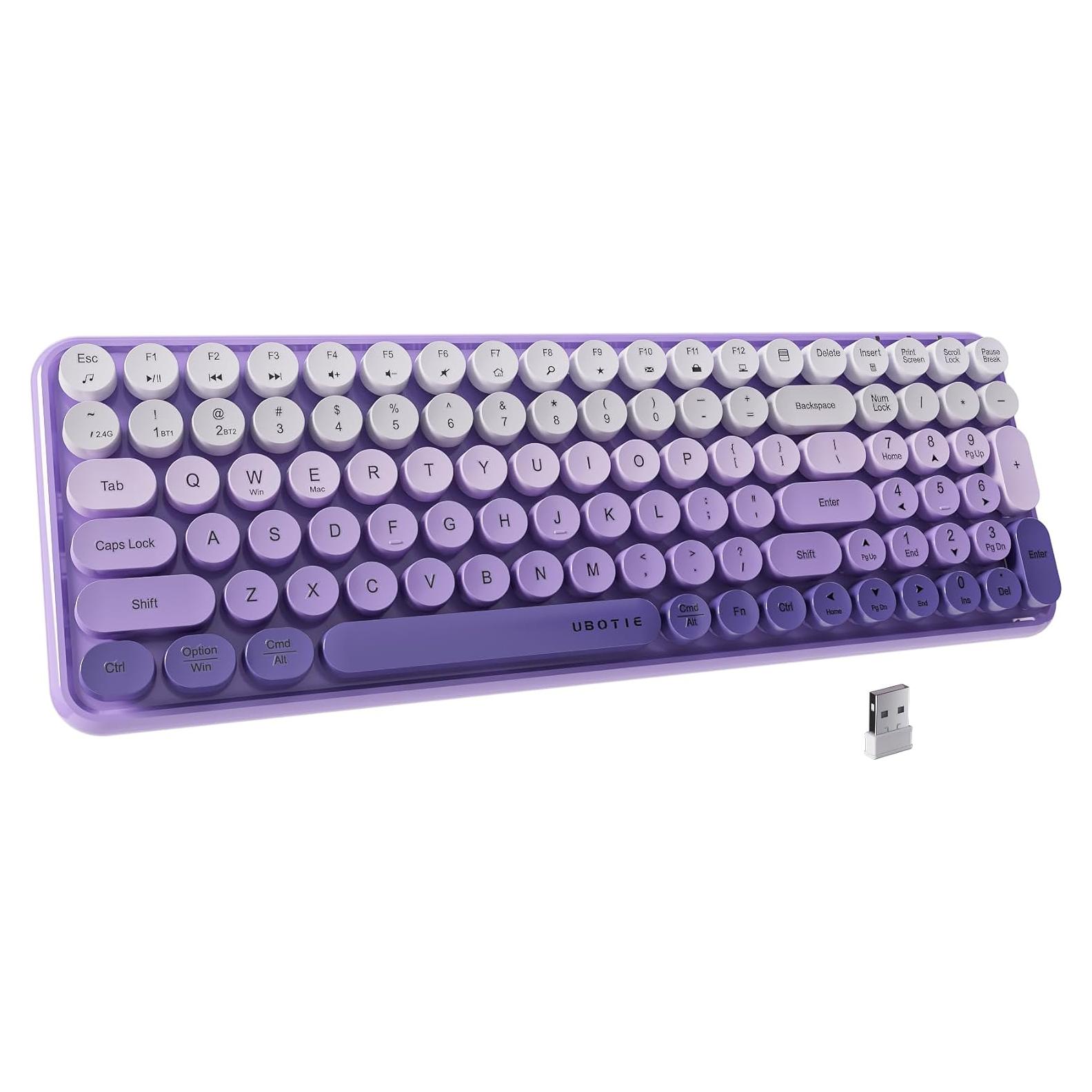 Teclado Bluetooth UBOTIE 100 Teclas Degradado Púrpura