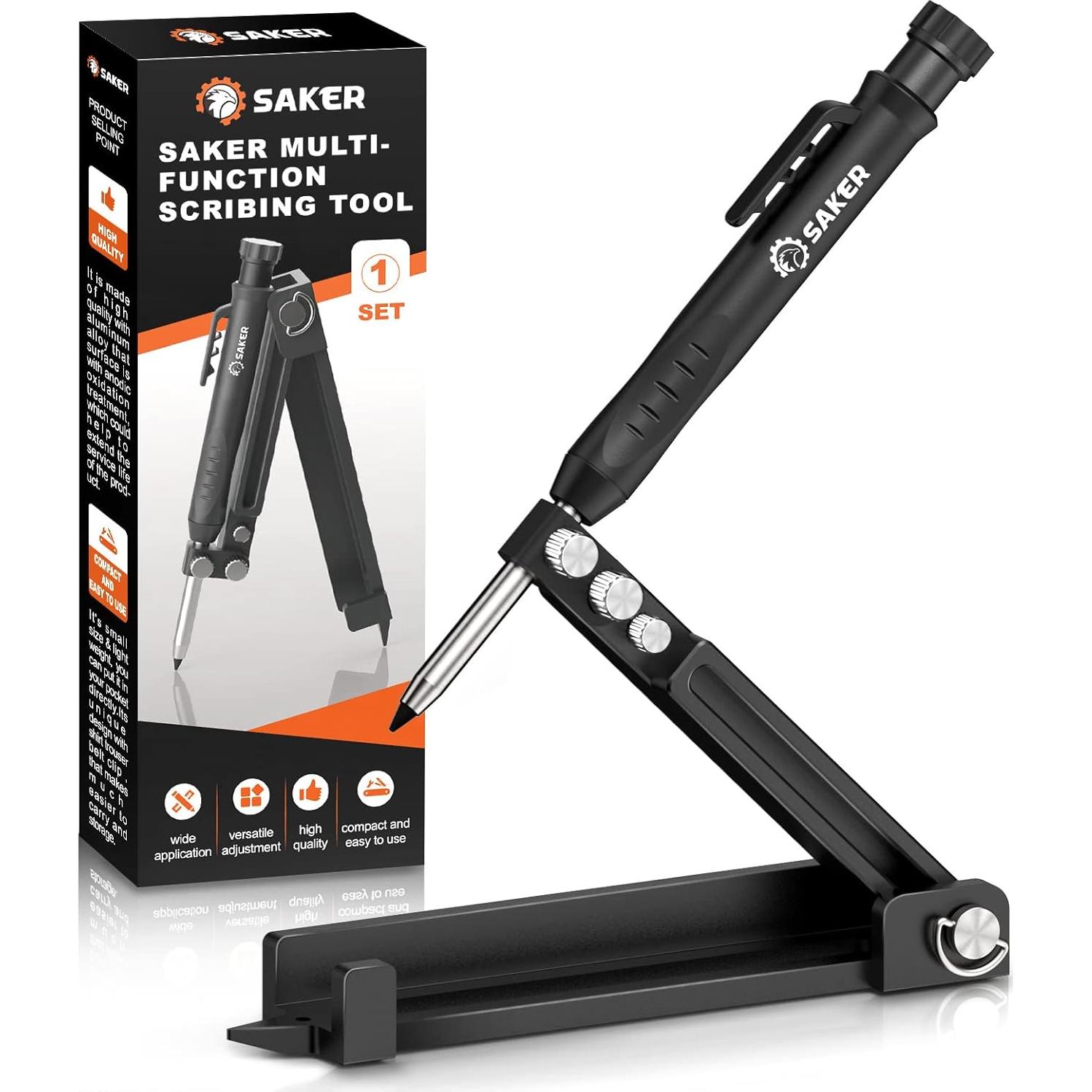 Herramienta de Scribing Multifuncional Saker - Medidor de Contorno y Lápiz