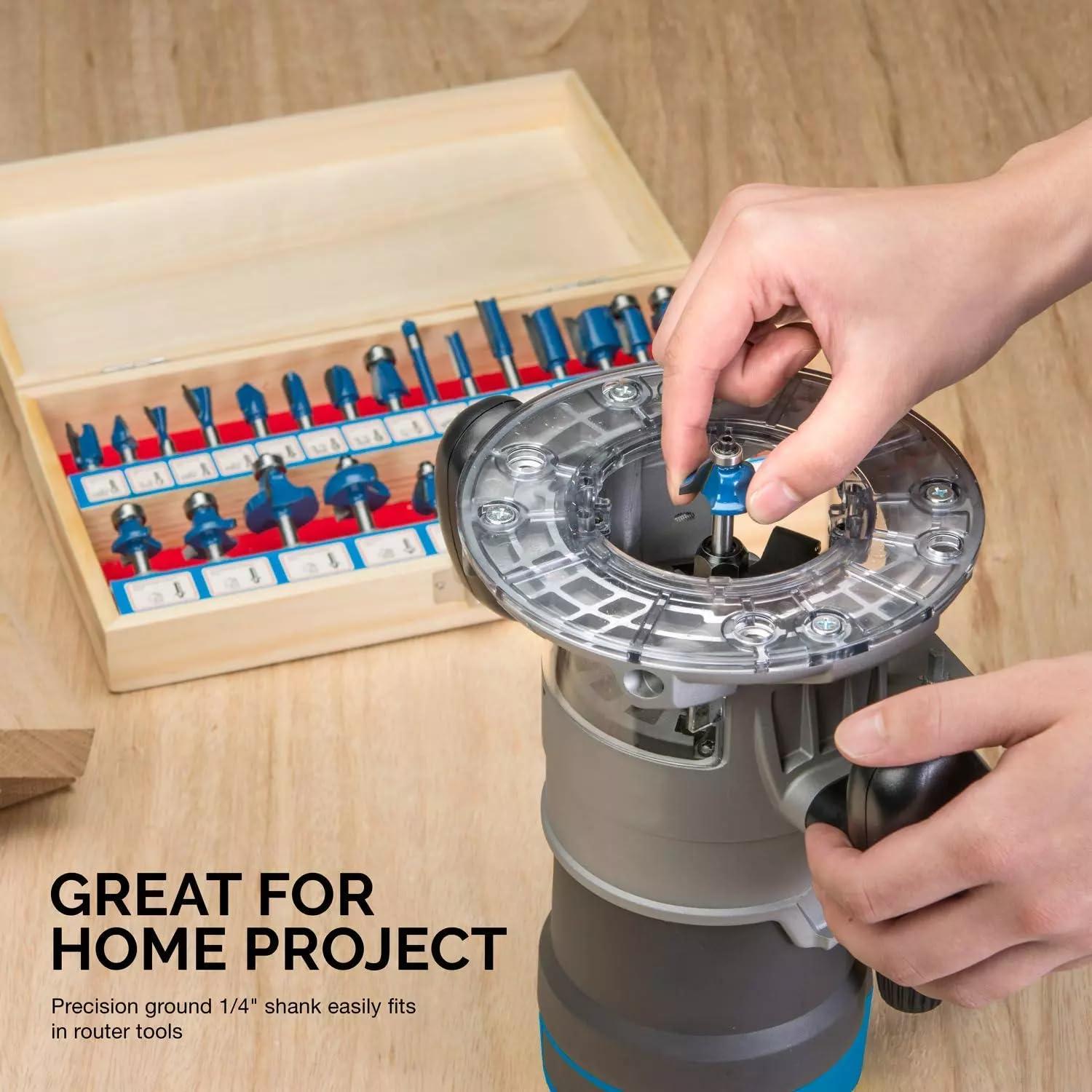 Juego de Brocas de Router HILTEX 10108 de Carburo 24 Piezas