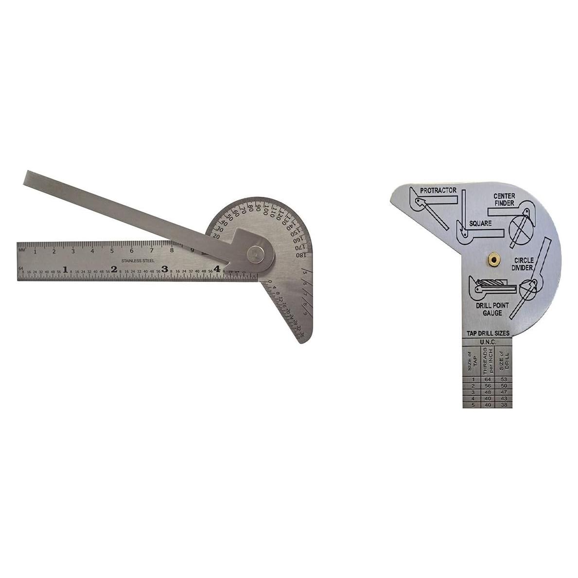 Regla de Escuadra Multiusos OMEX 10.16 cm Medidor de Punta