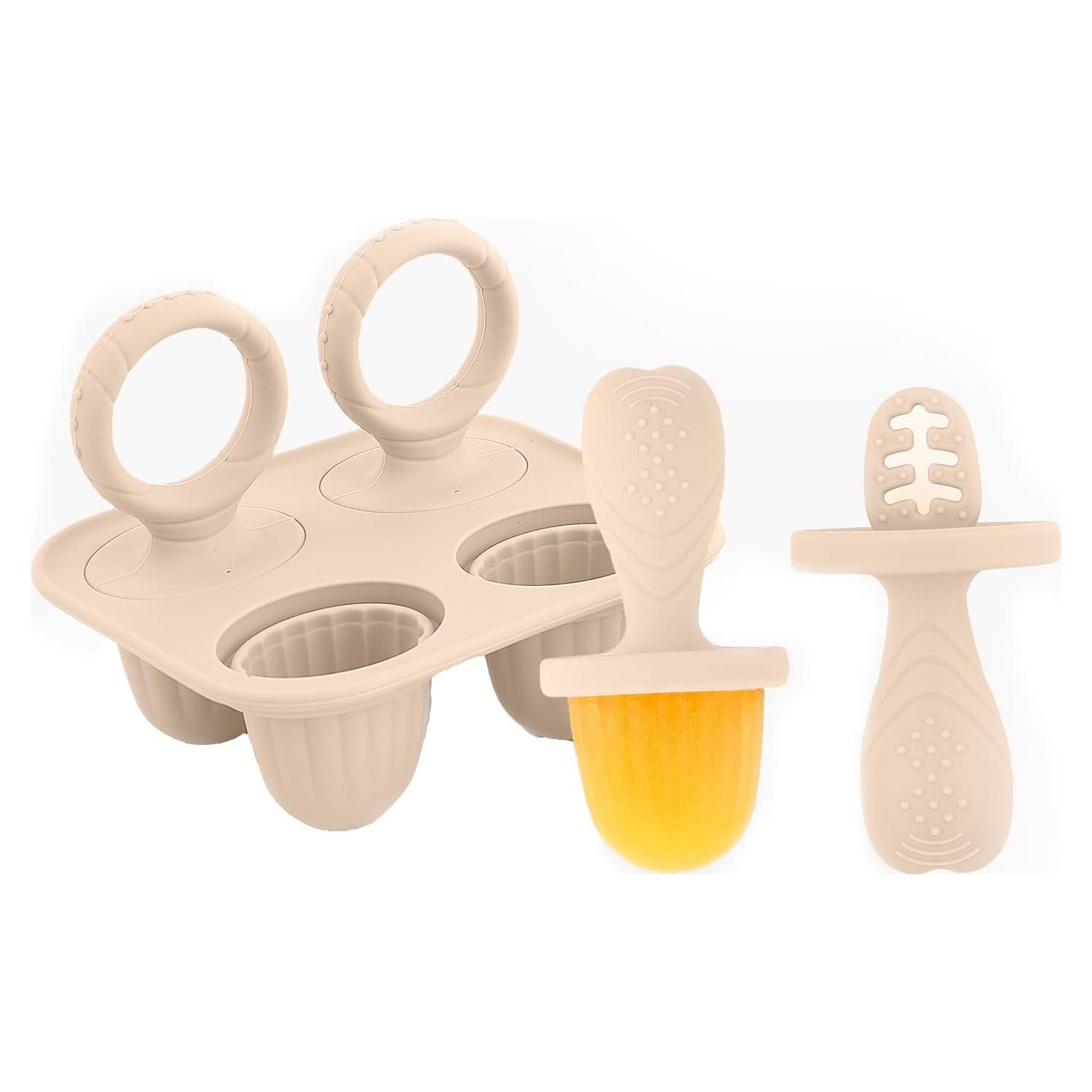 Moldes de Paletas de Silicona ILEYLUY para Bebés - Beige